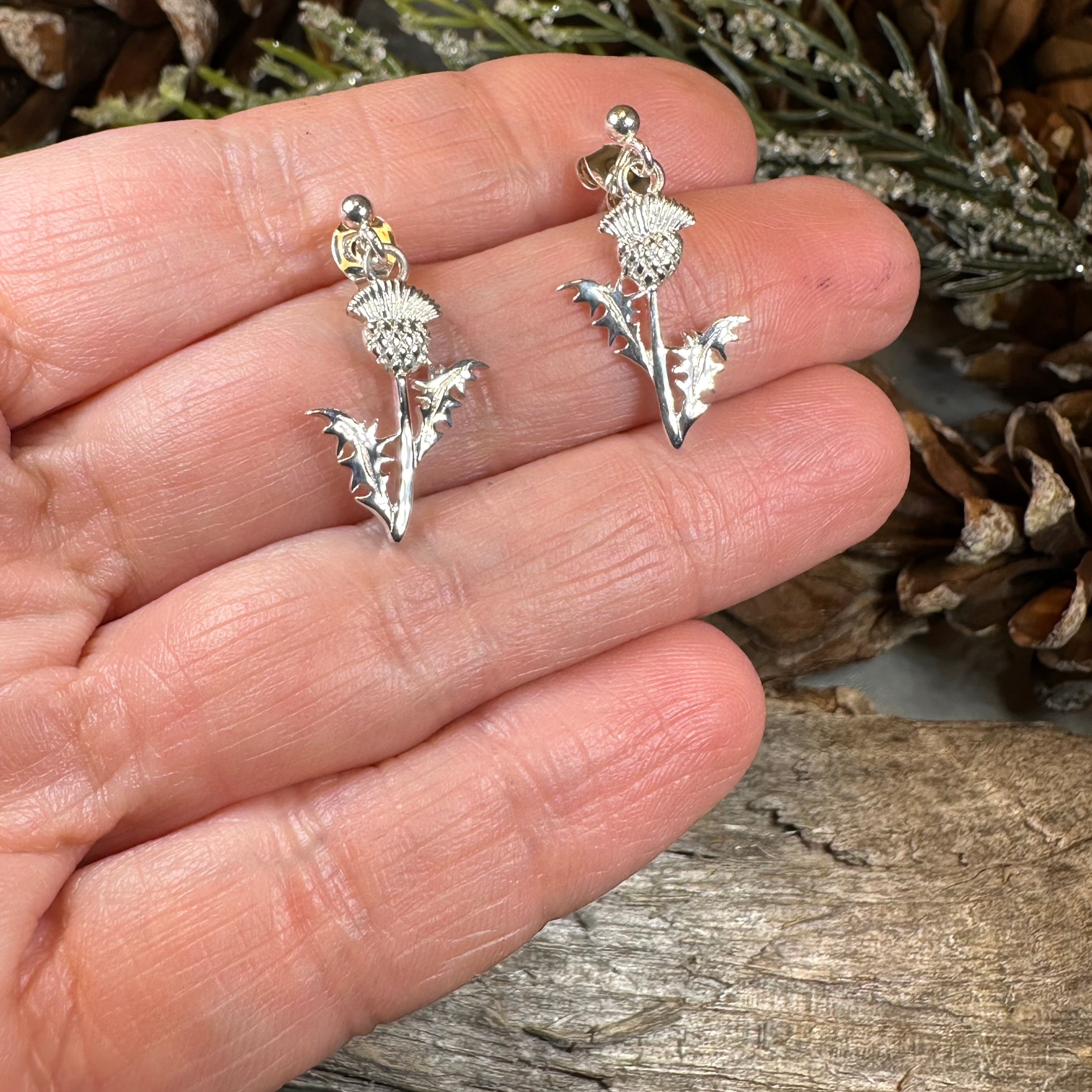 Realistic Thistle Earrings — Perfect Gift