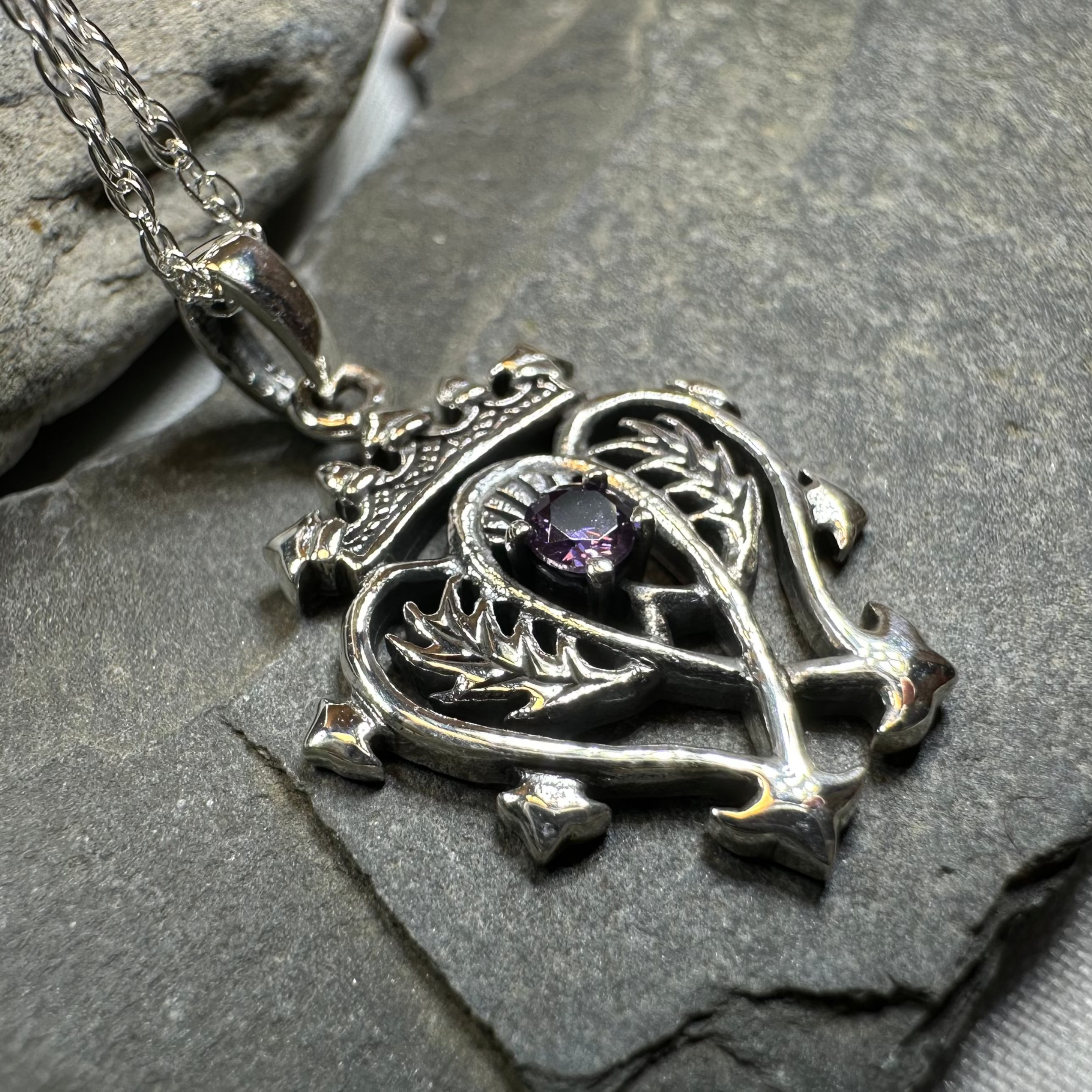 Amethyst Luckenbooth Necklace