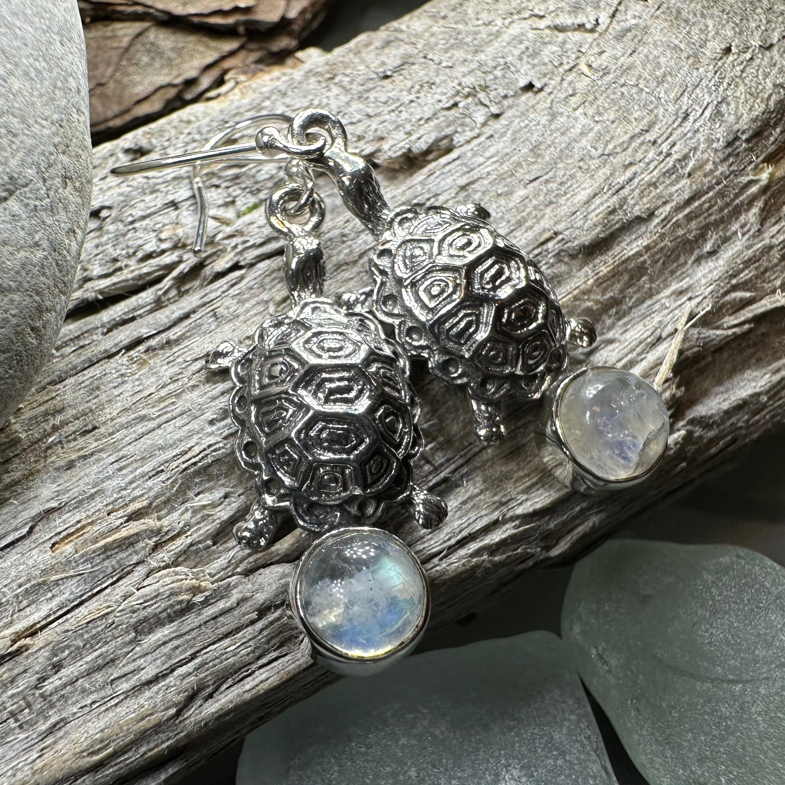 Turtle Moonstone Earrings
