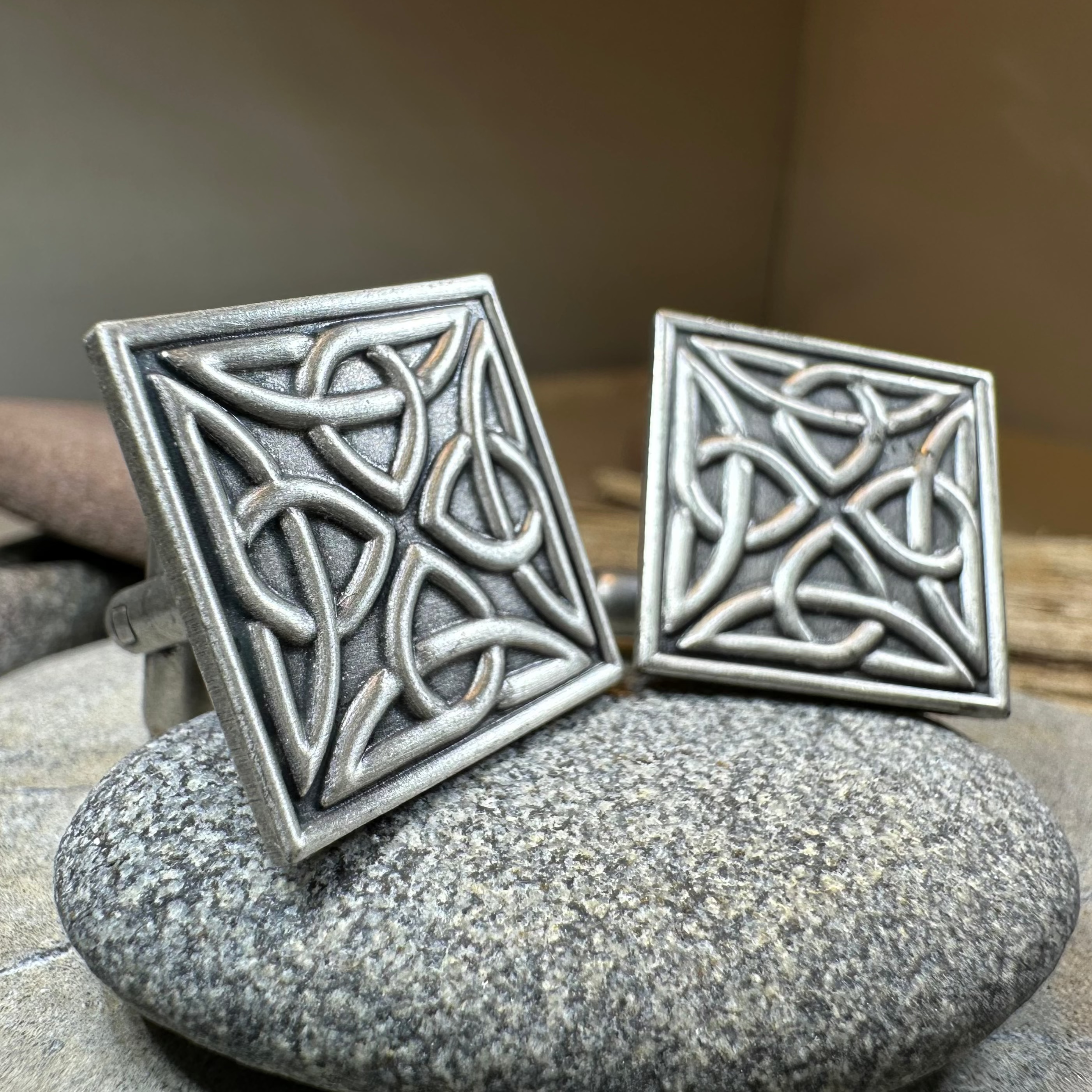 Square Trinity Knot Cufflinks for Men