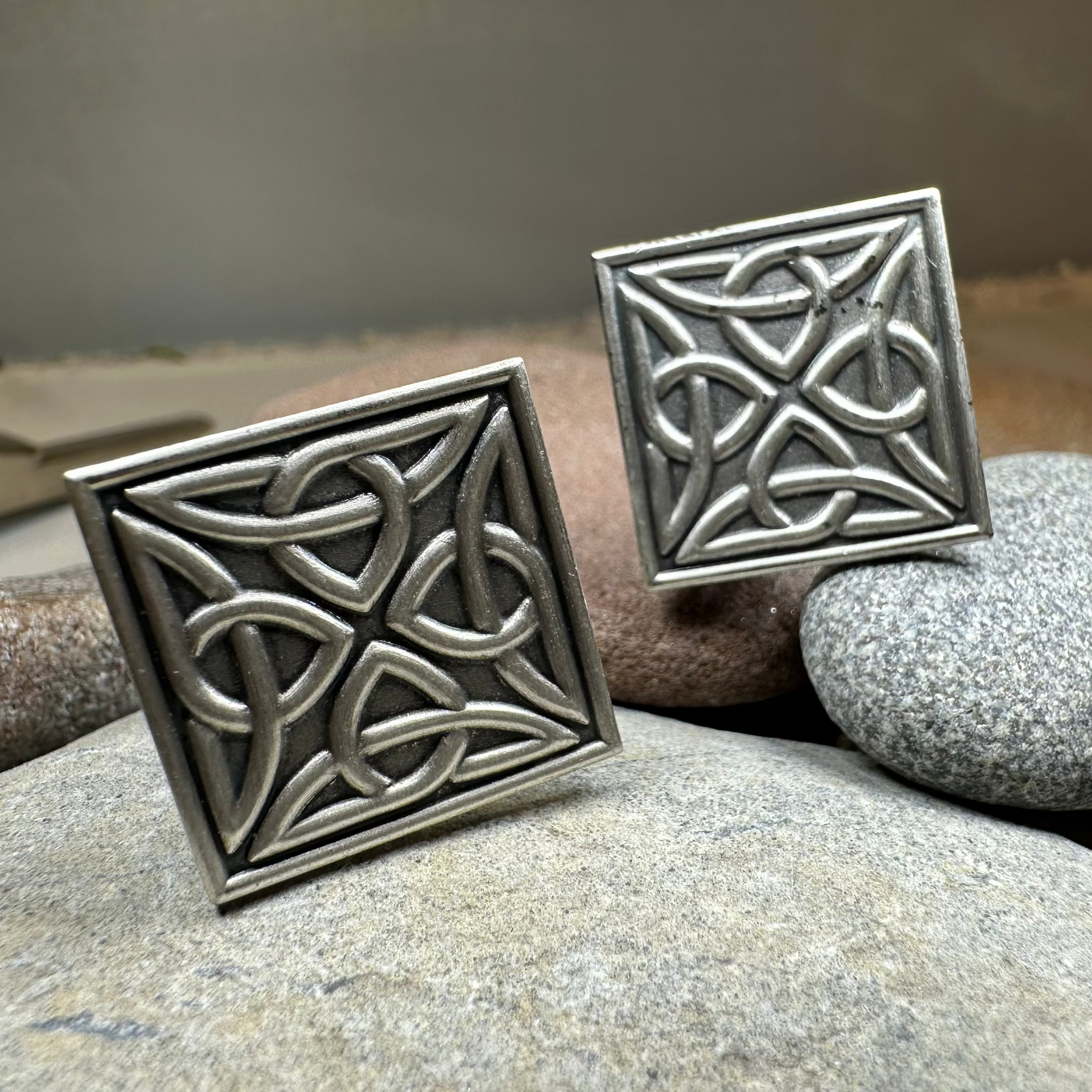 Square Trinity Knot Cufflinks for Men