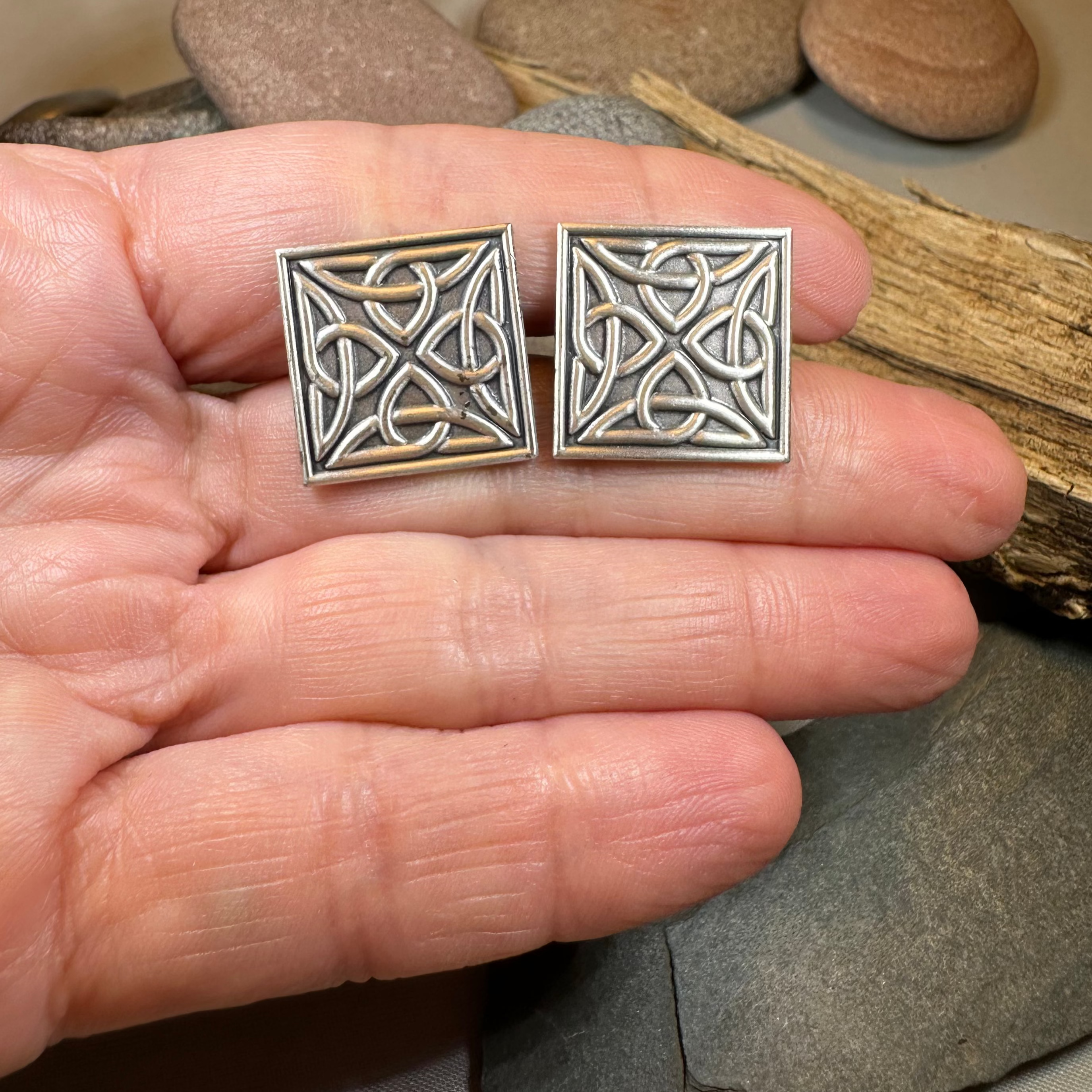 Square Trinity Knot Cufflinks for Men