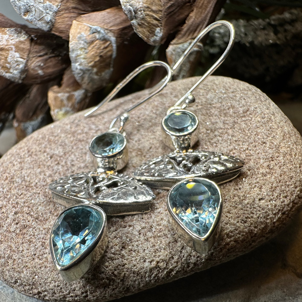 Celtic Morning Blue Topaz Earrings