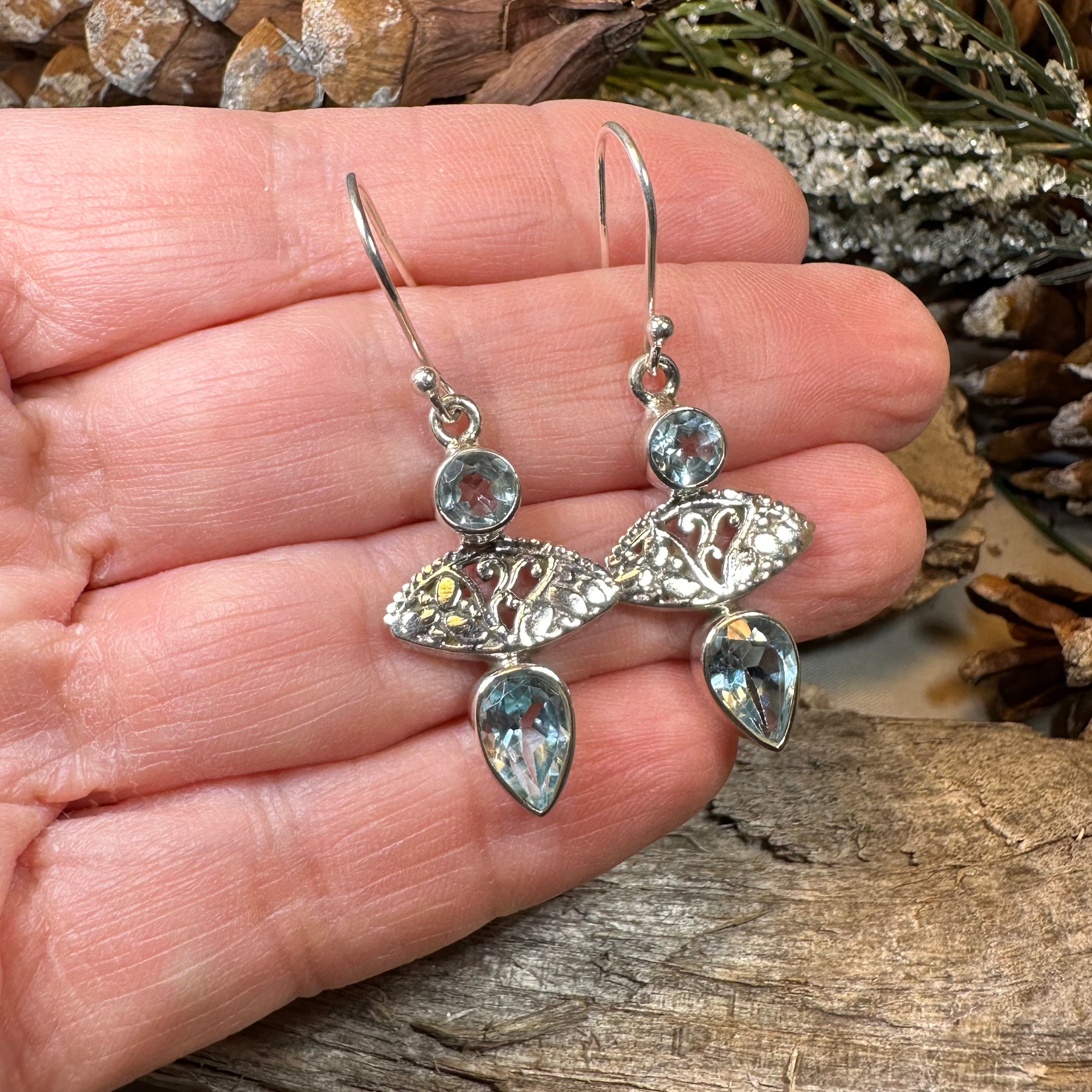 Celtic Morning Blue Topaz Earrings