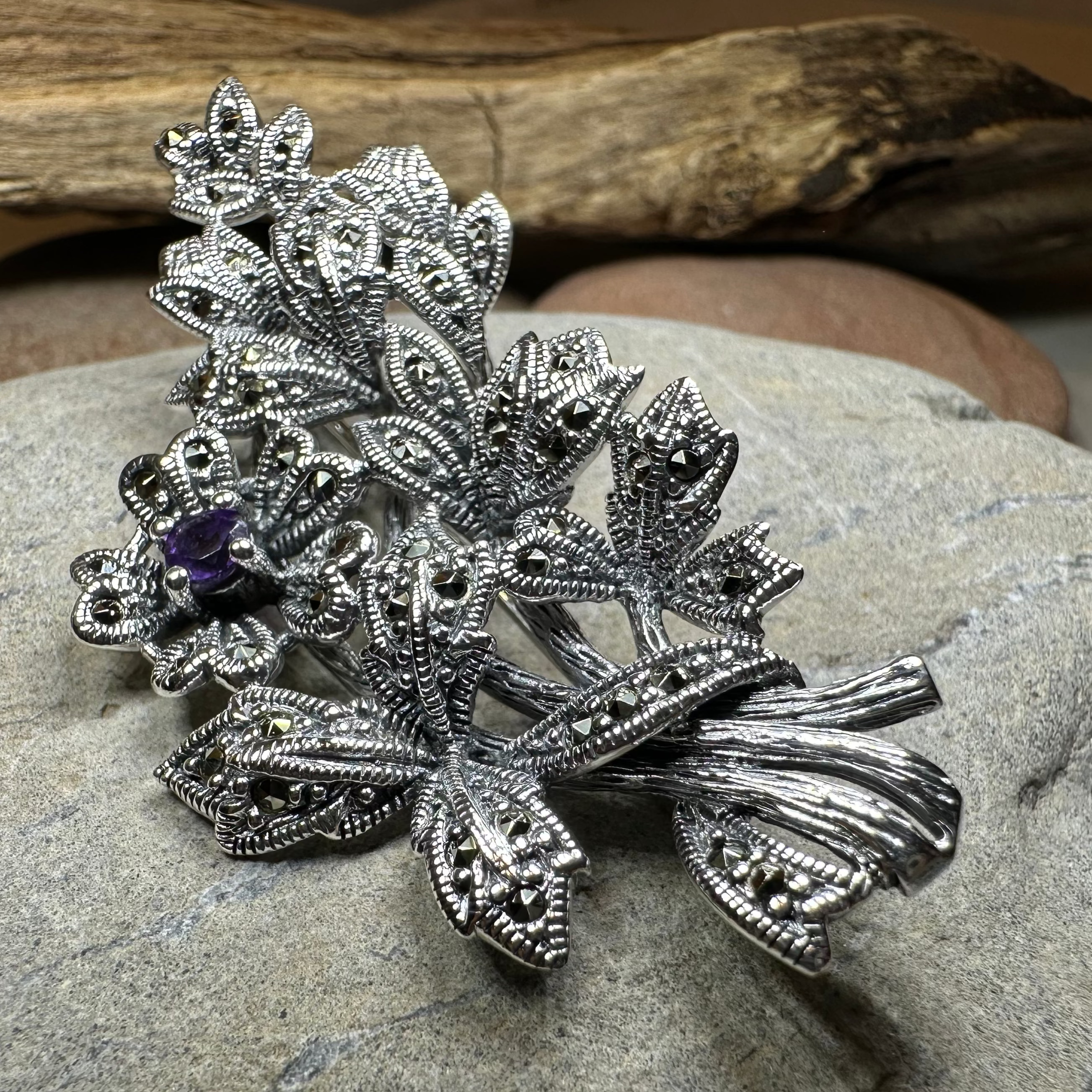 Marcasite Sweet Blossom Brooch
