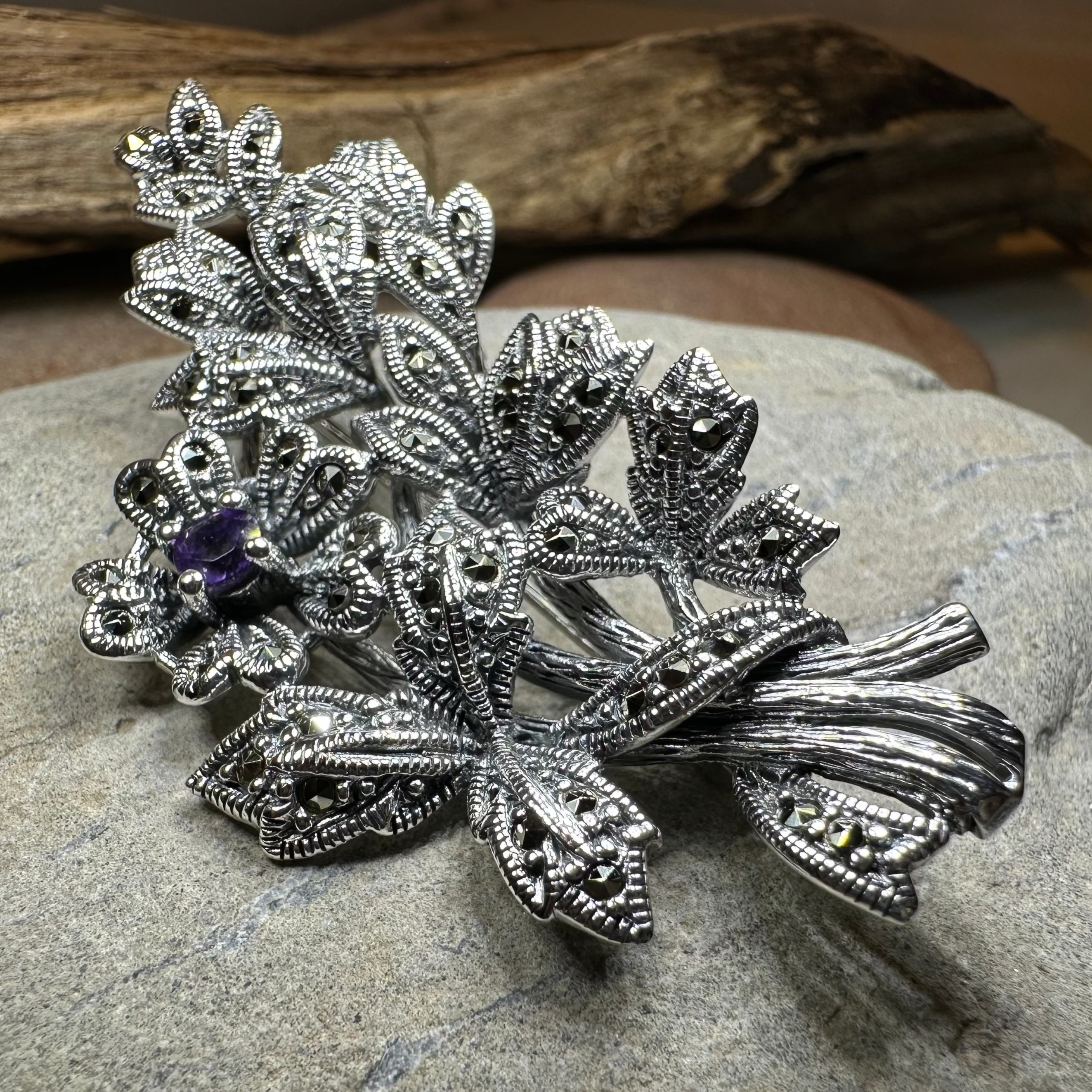 Marcasite Sweet Blossom Brooch