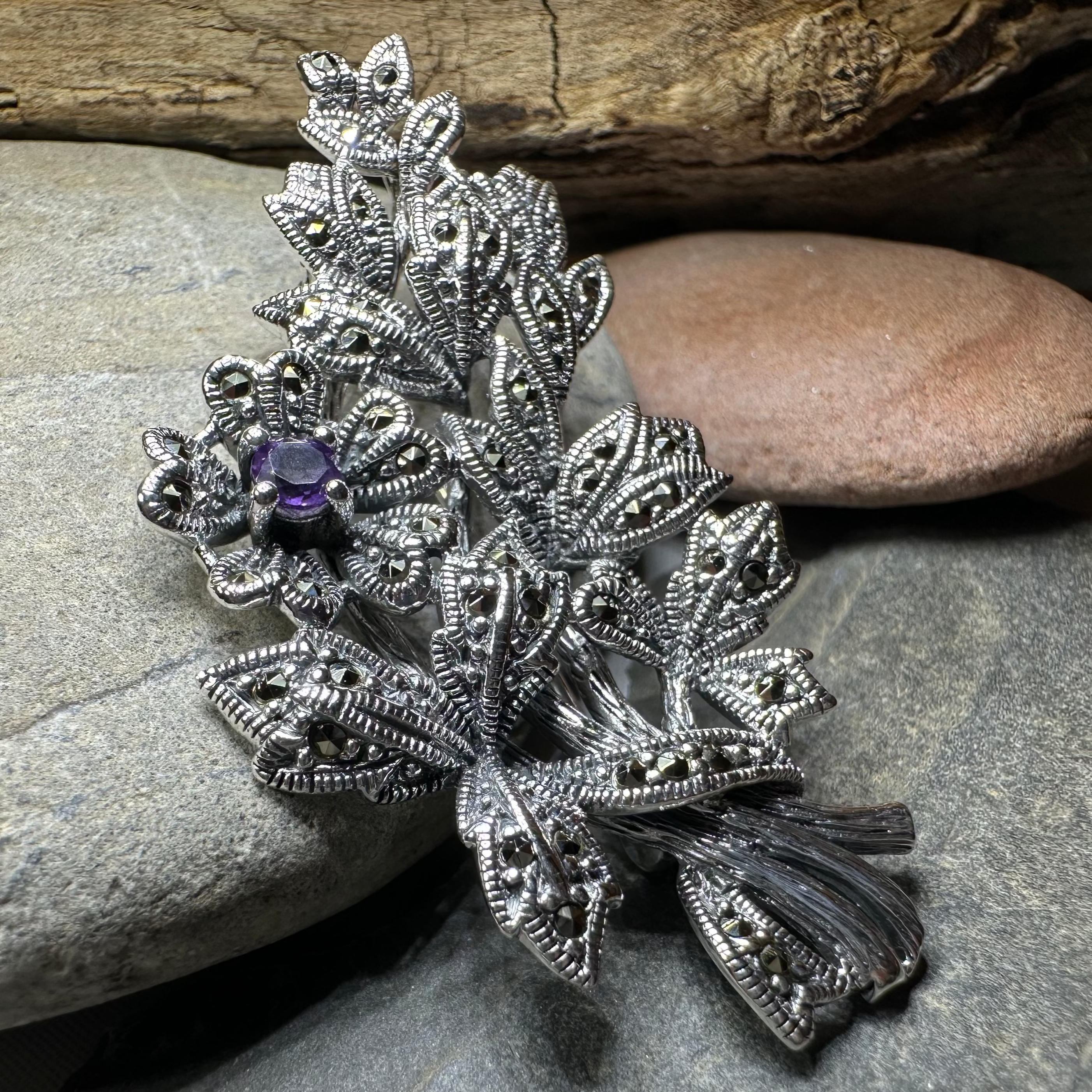 Marcasite Sweet Blossom Brooch