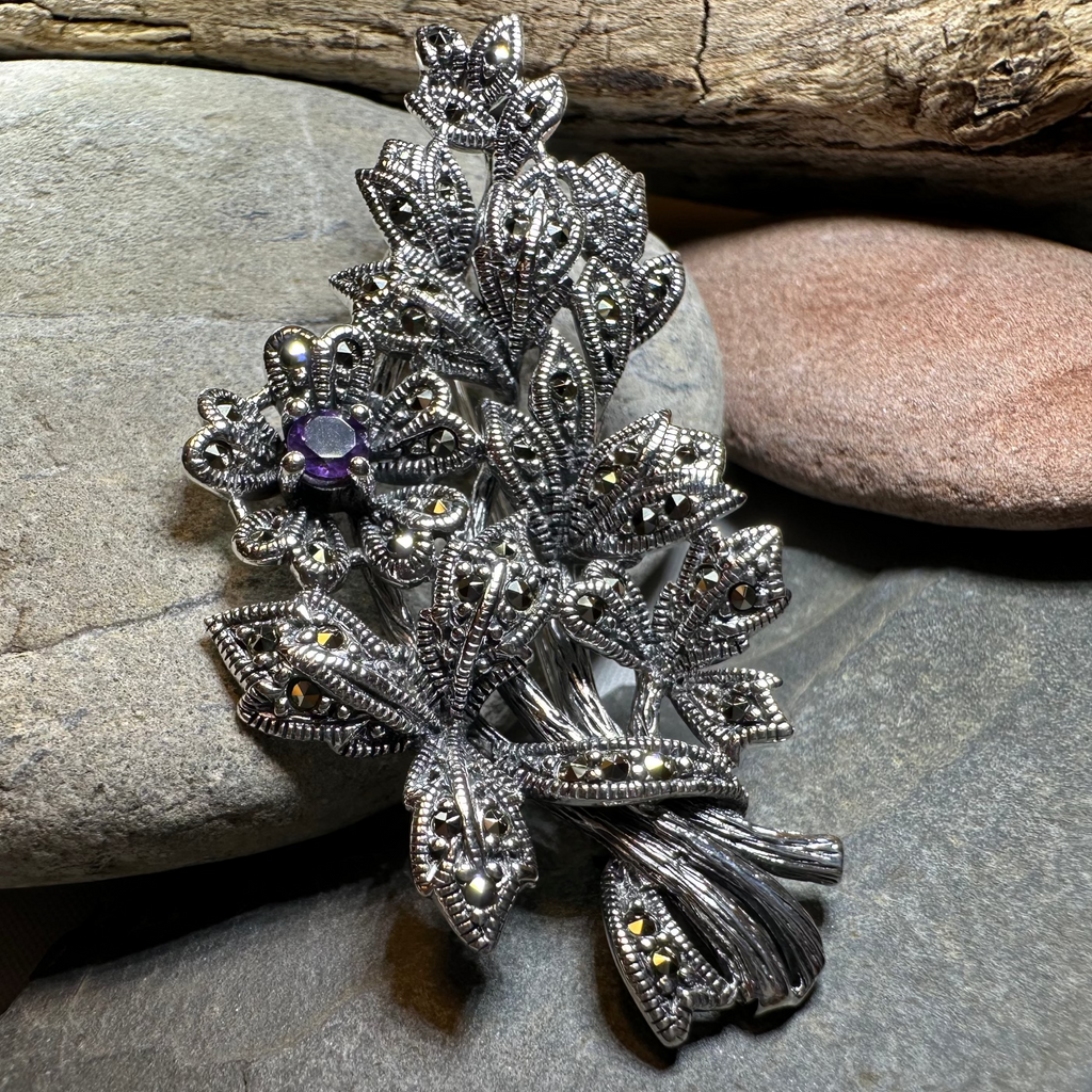 Marcasite Sweet Blossom Brooch