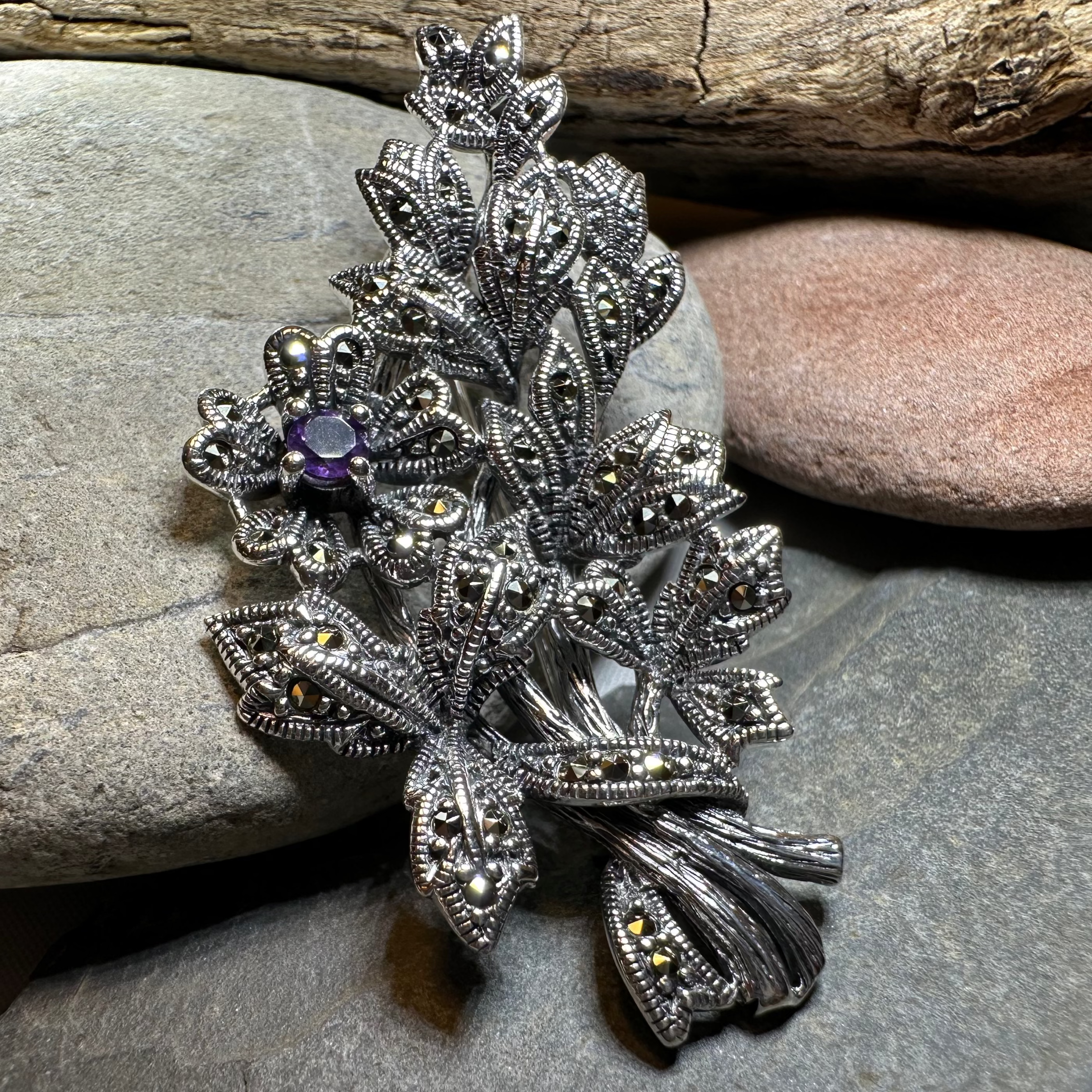 Marcasite Sweet Blossom Brooch
