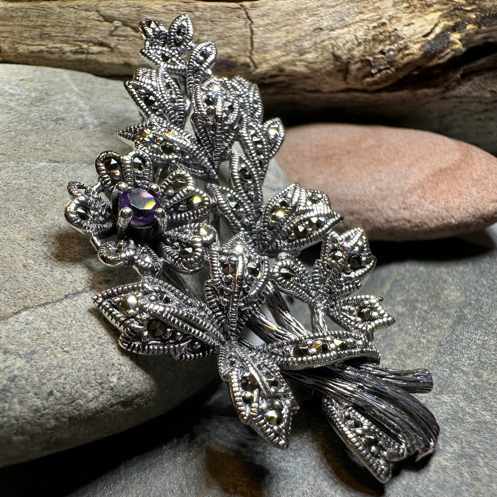 Marcasite Sweet Blossom Brooch