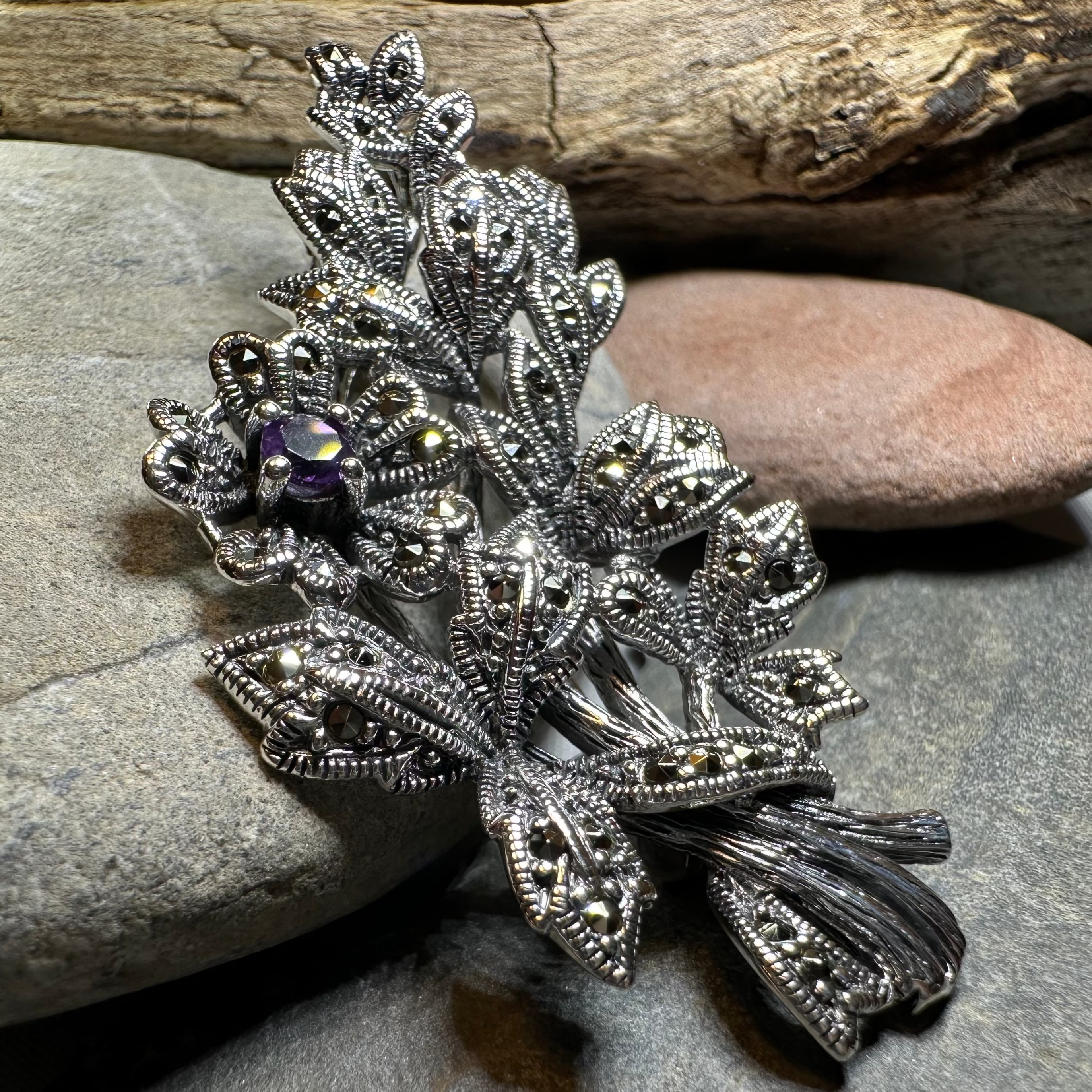 Marcasite Sweet Blossom Brooch