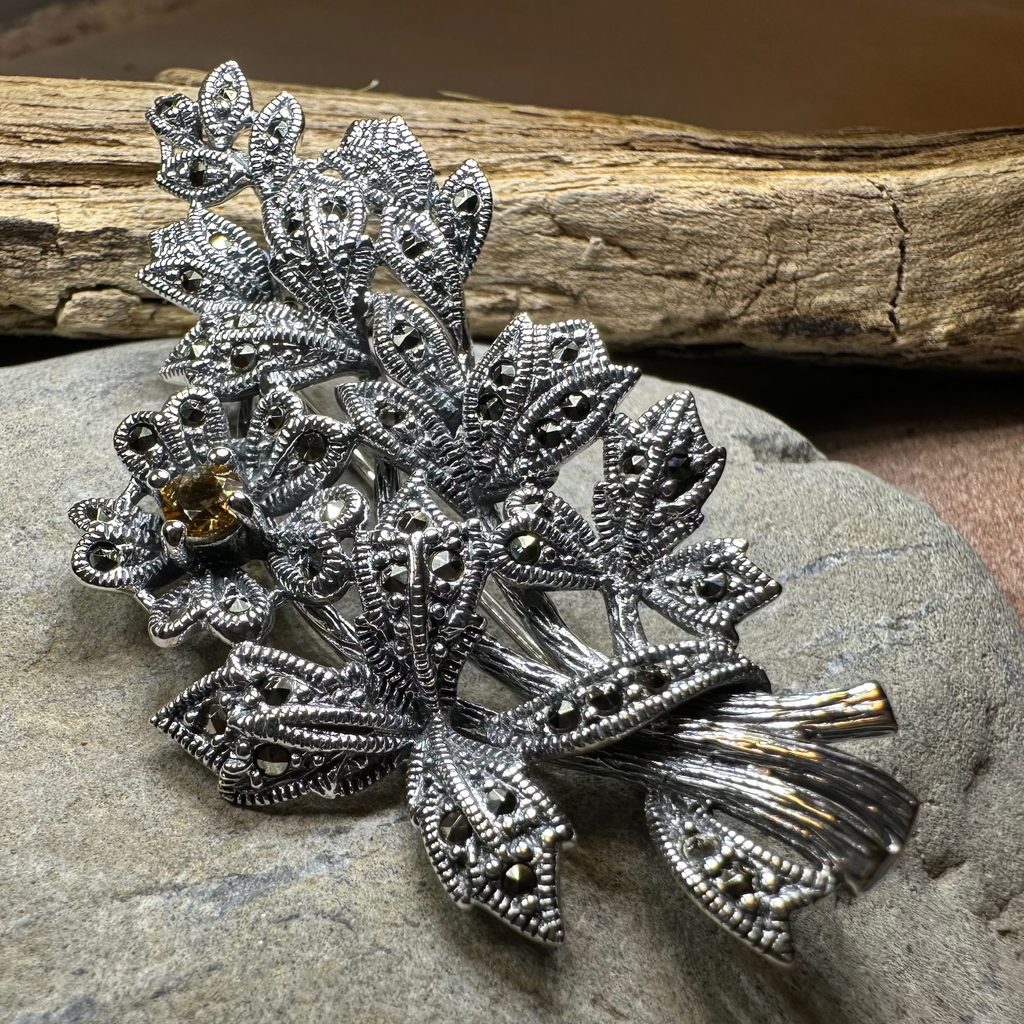 Marcasite Sweet Blossom Brooch