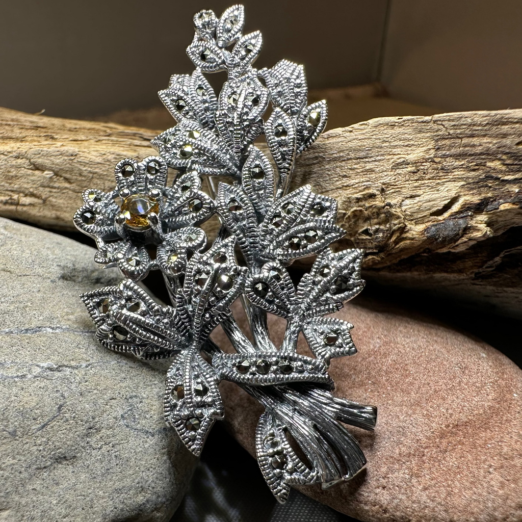 Marcasite Sweet Blossom Brooch