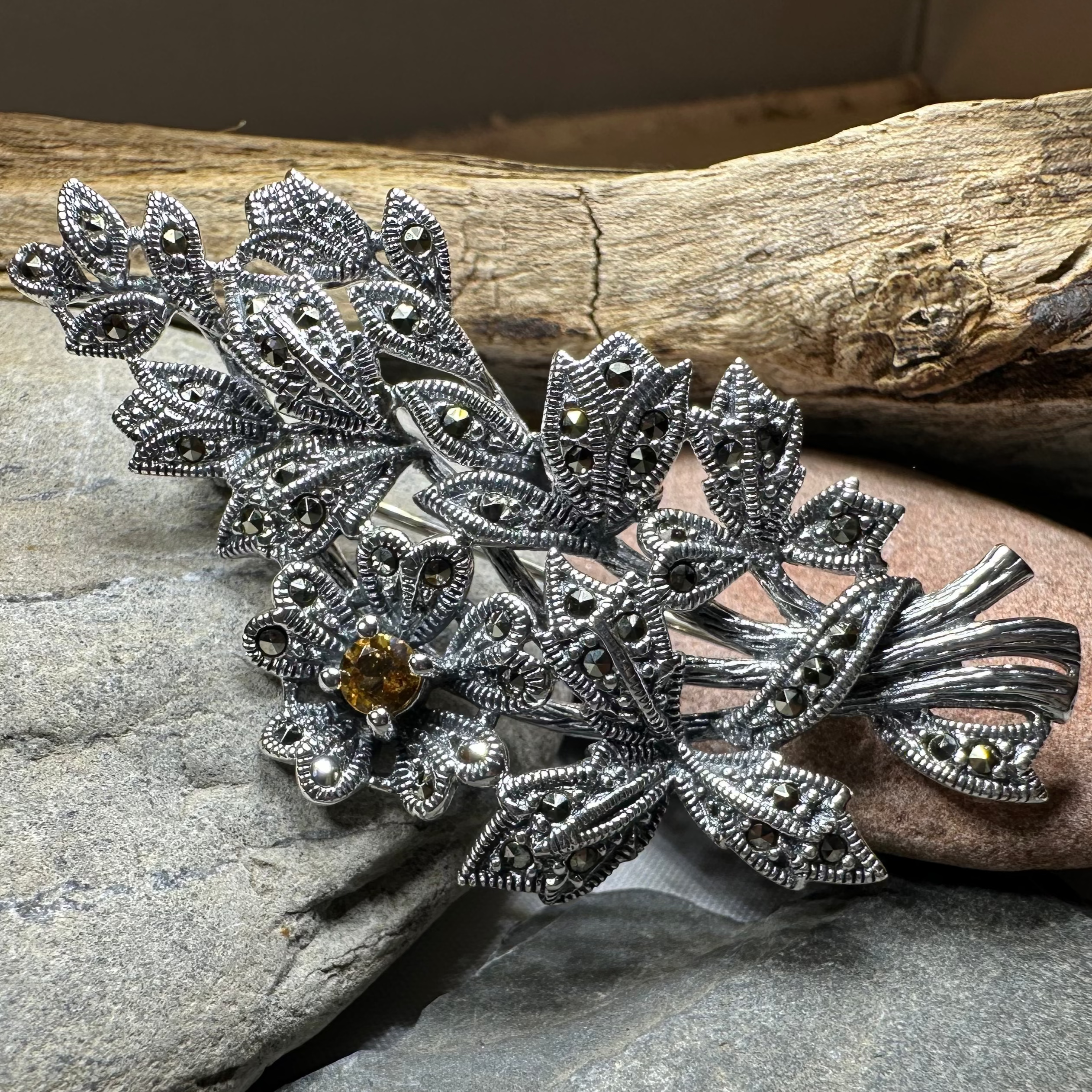 Marcasite Sweet Blossom Brooch