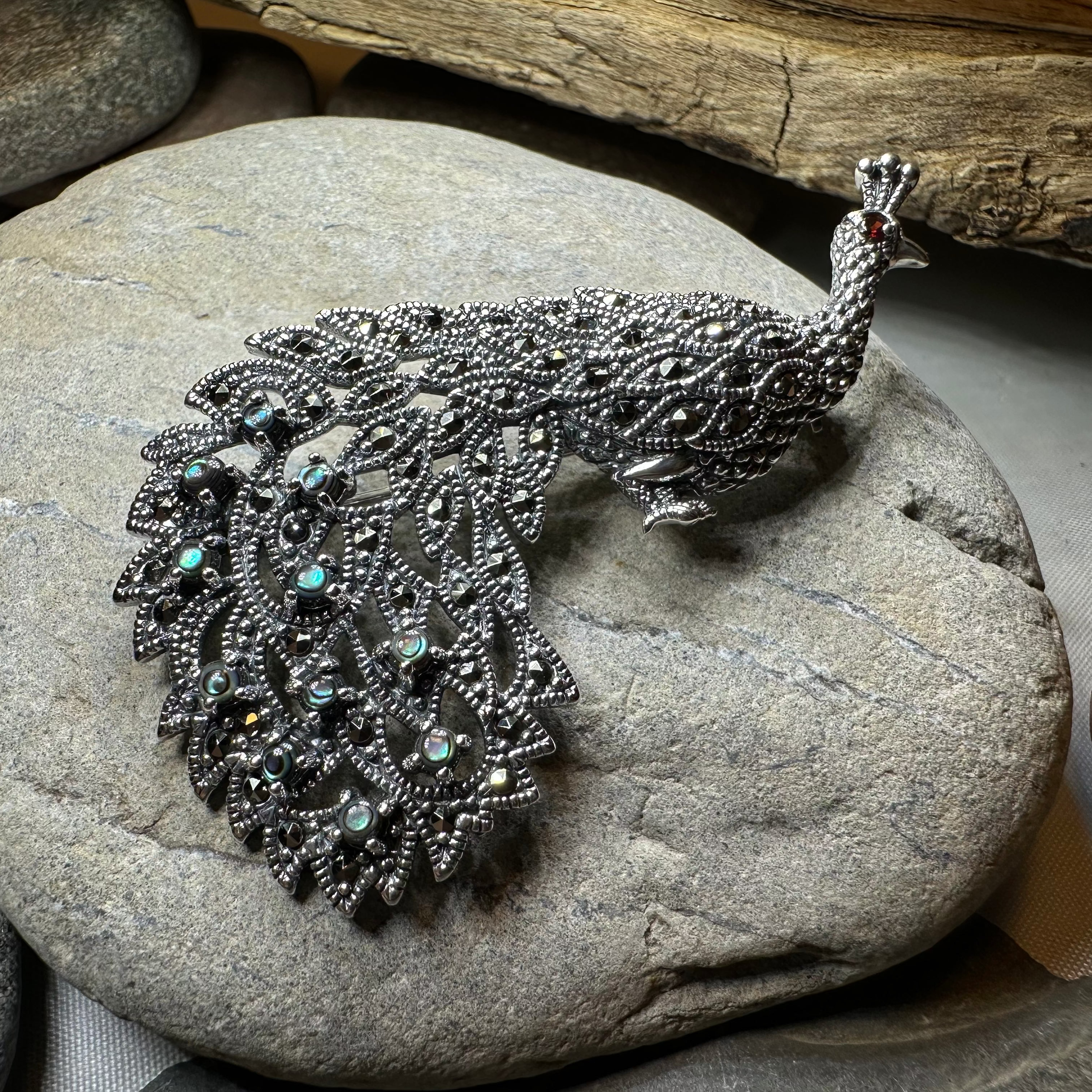 Bellevue Peacock Brooch & Pendant