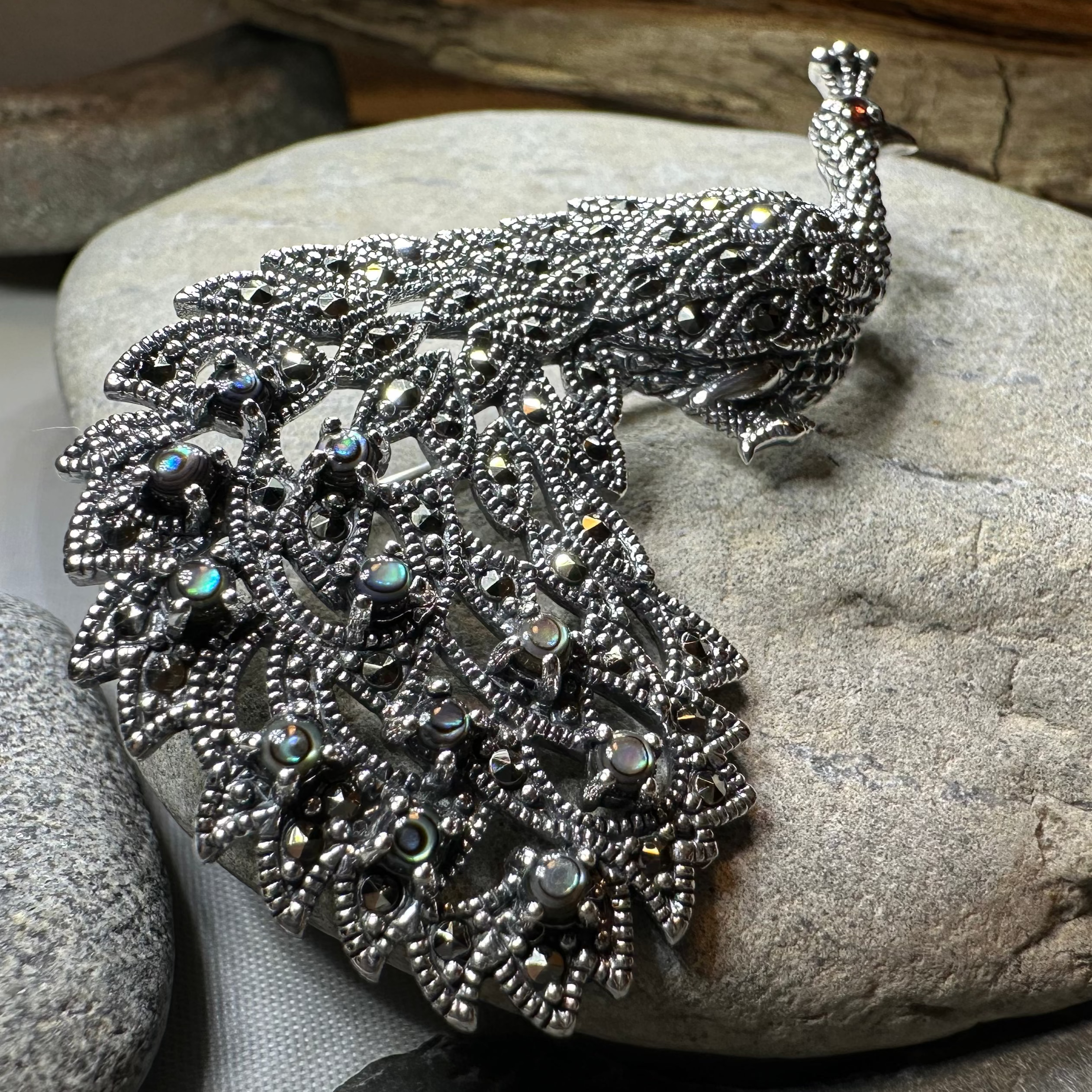 Bellevue Peacock Brooch & Pendant