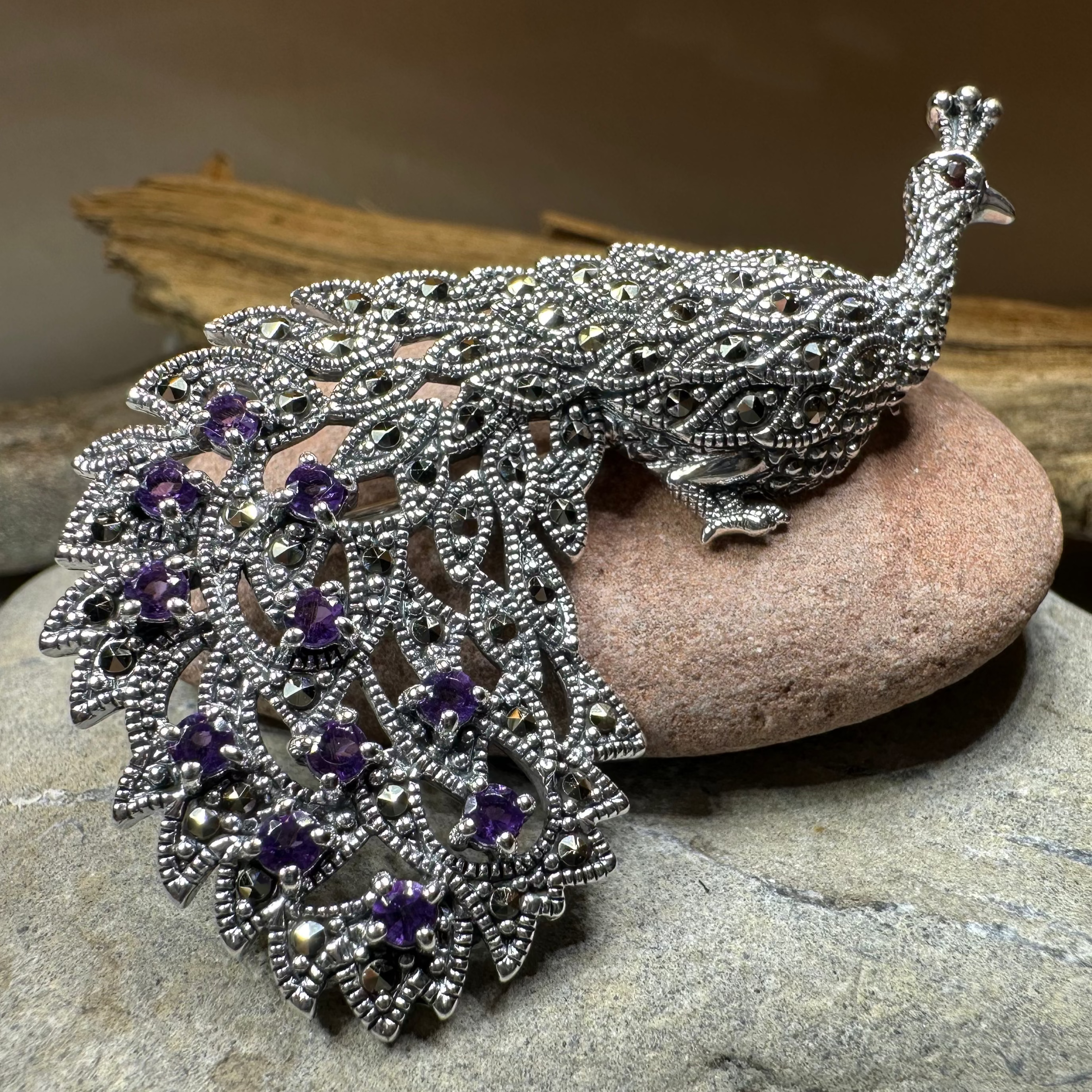 Bellevue Peacock Brooch & Pendant
