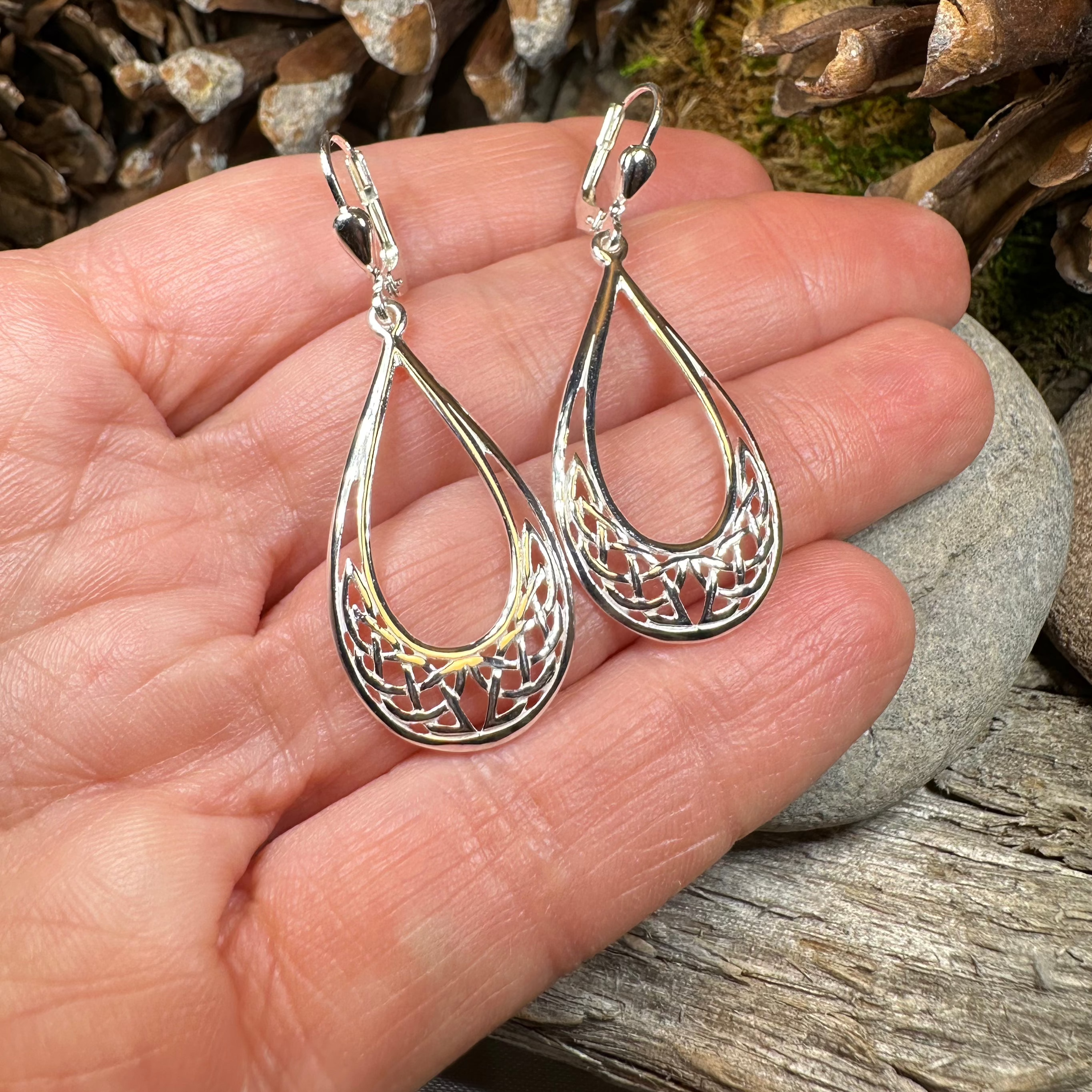 Celtic Elegance Leverback Earrings - Made in Ireland