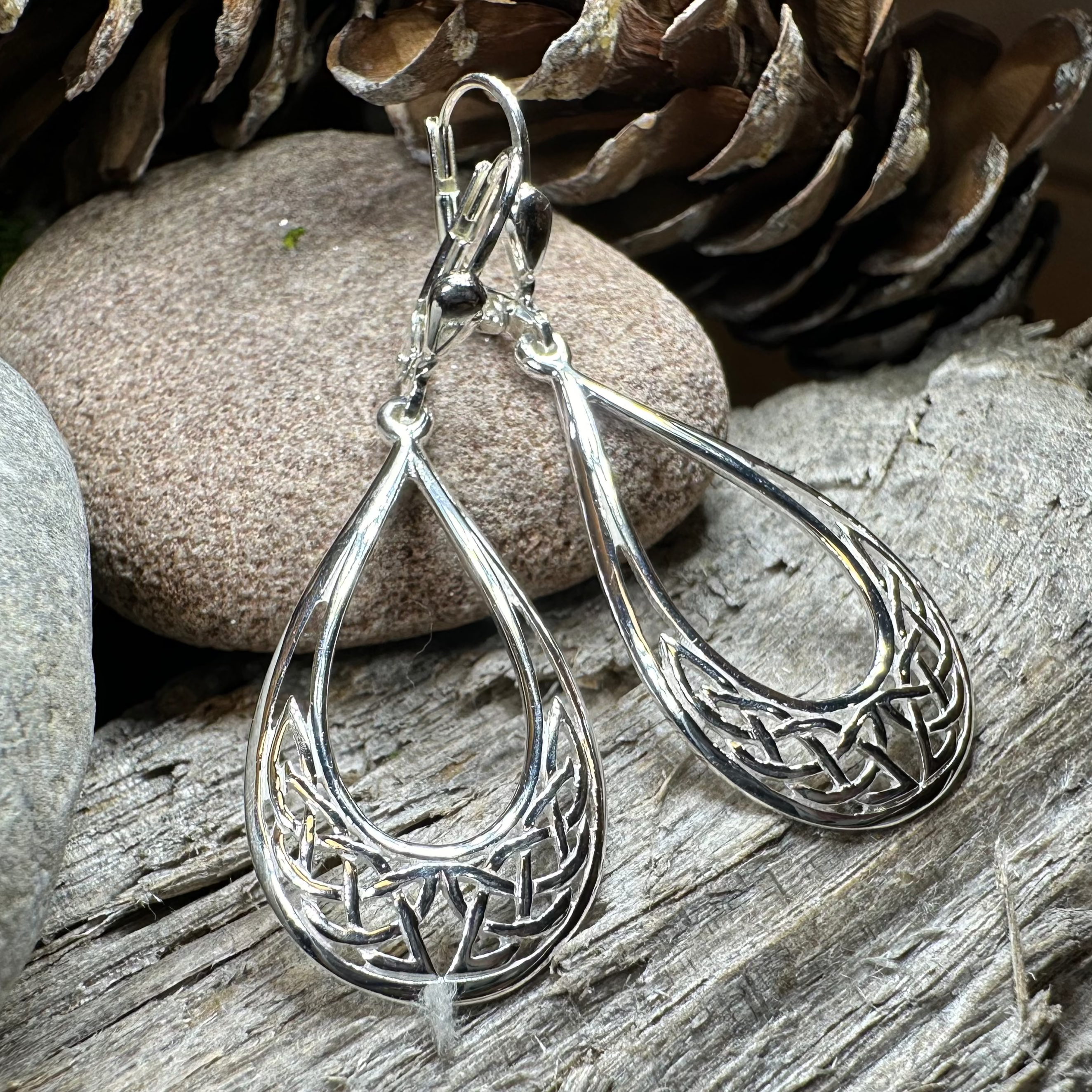 Celtic Elegance Leverback Earrings - Made in Ireland