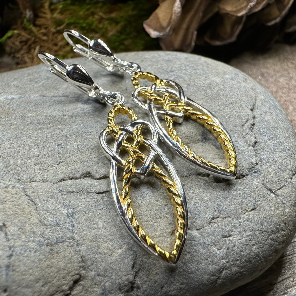 Seadream Celtic Knot Leverback Earrings - Handmade in Ireland