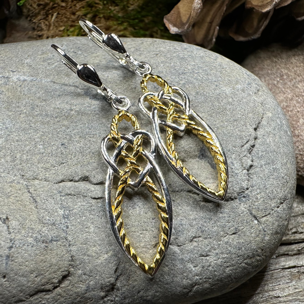 Seadream Celtic Knot Leverback Earrings - Handmade in Ireland