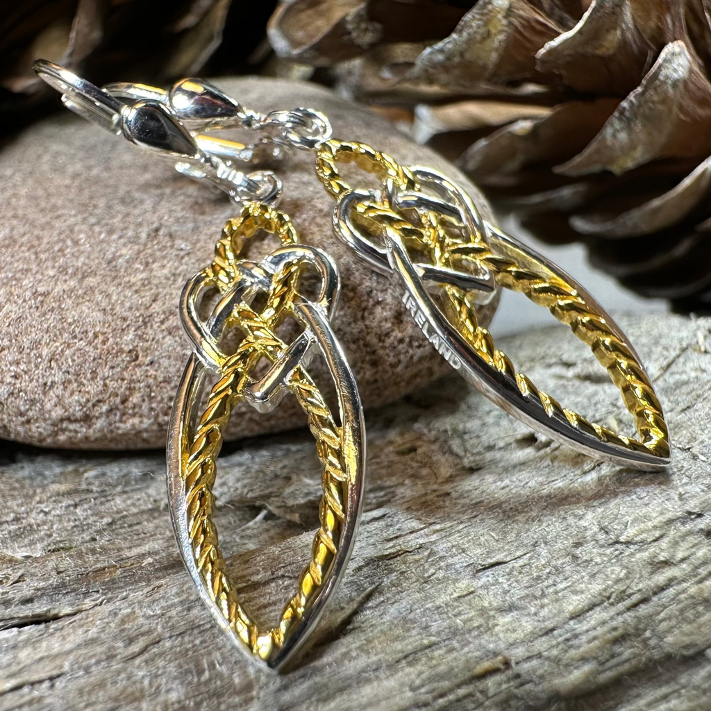 Seadream Celtic Knot Leverback Earrings - Handmade in Ireland