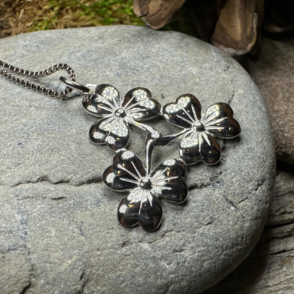 Irish Triple Shamrock Necklace - Handmade in Ireland