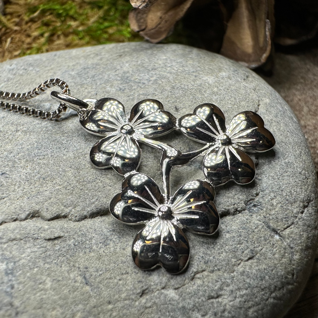 Irish Triple Shamrock Necklace - Handmade in Ireland