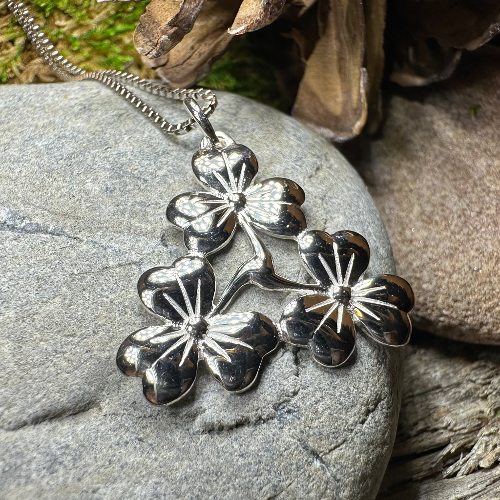 Irish Triple Shamrock Necklace - Handmade in Ireland
