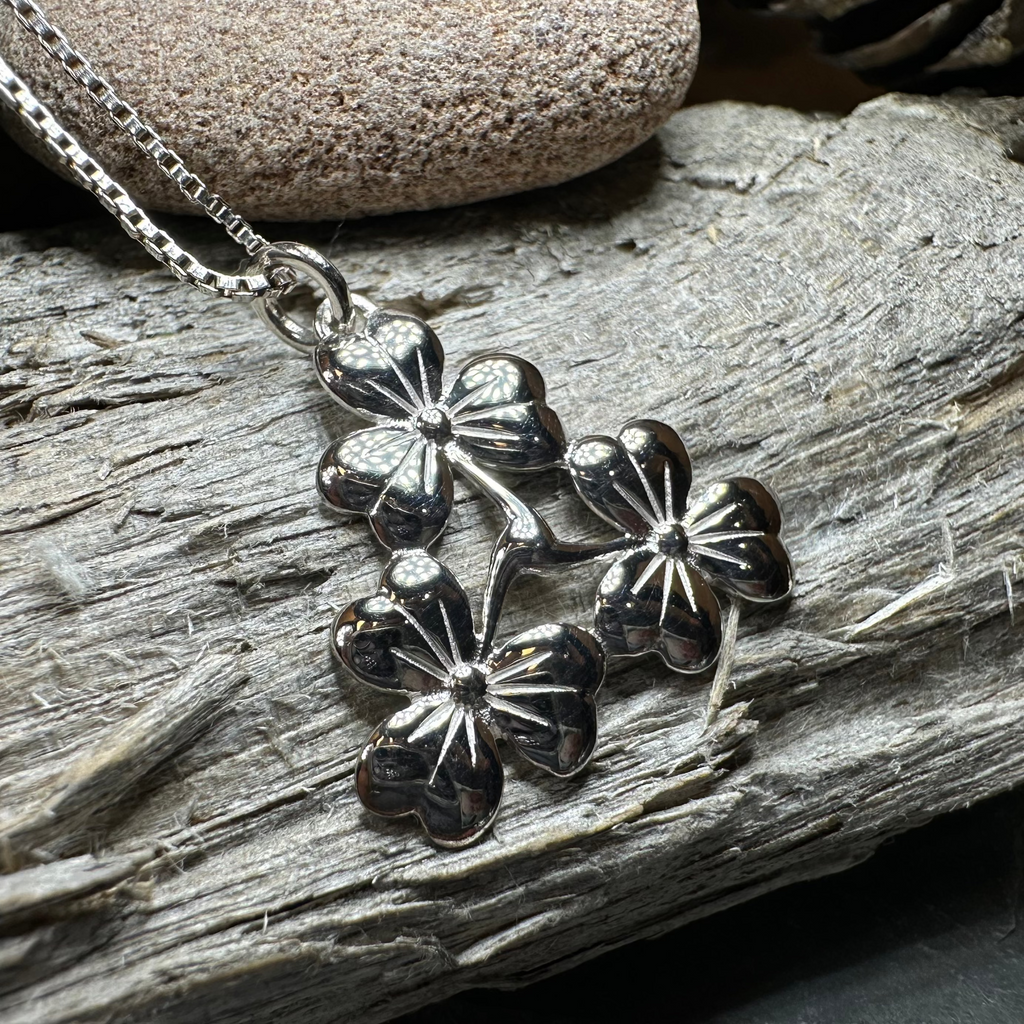 Irish Triple Shamrock Necklace - Handmade in Ireland