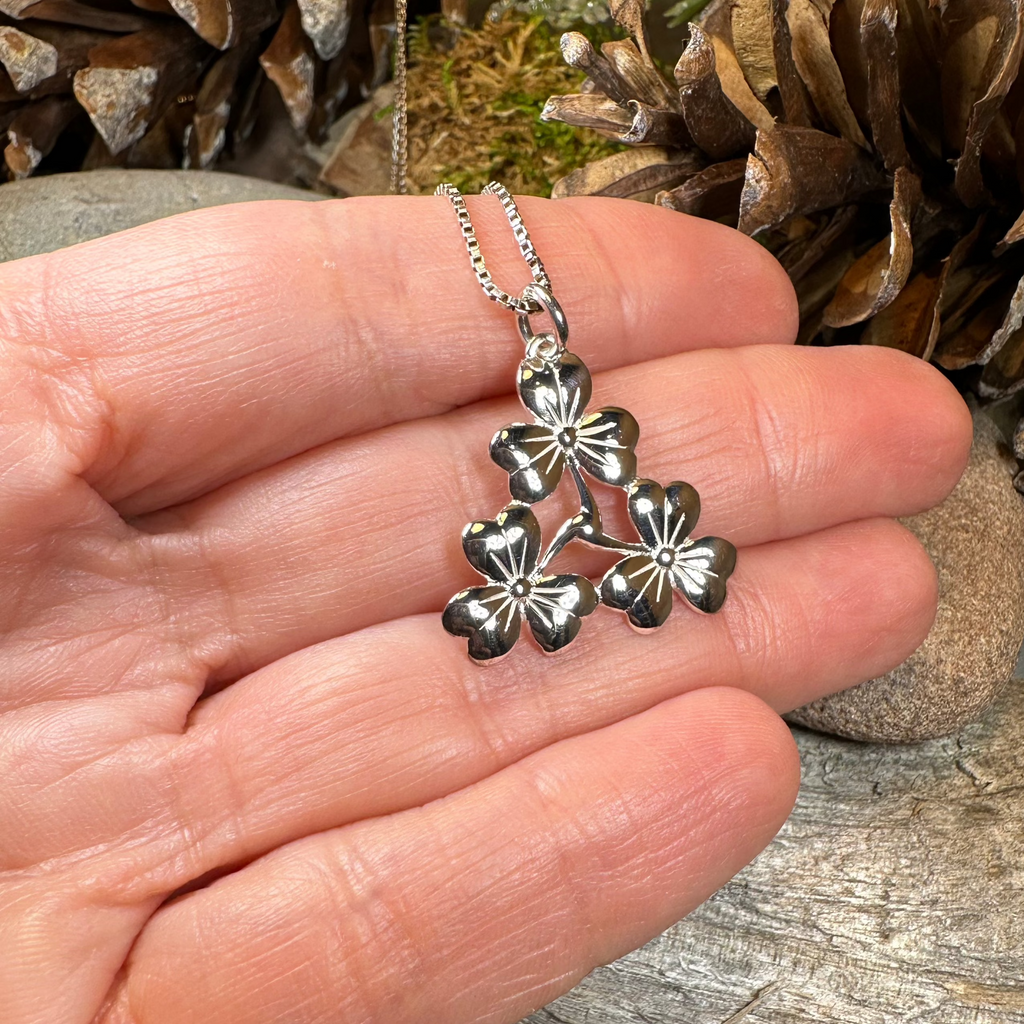 Irish Triple Shamrock Necklace - Handmade in Ireland