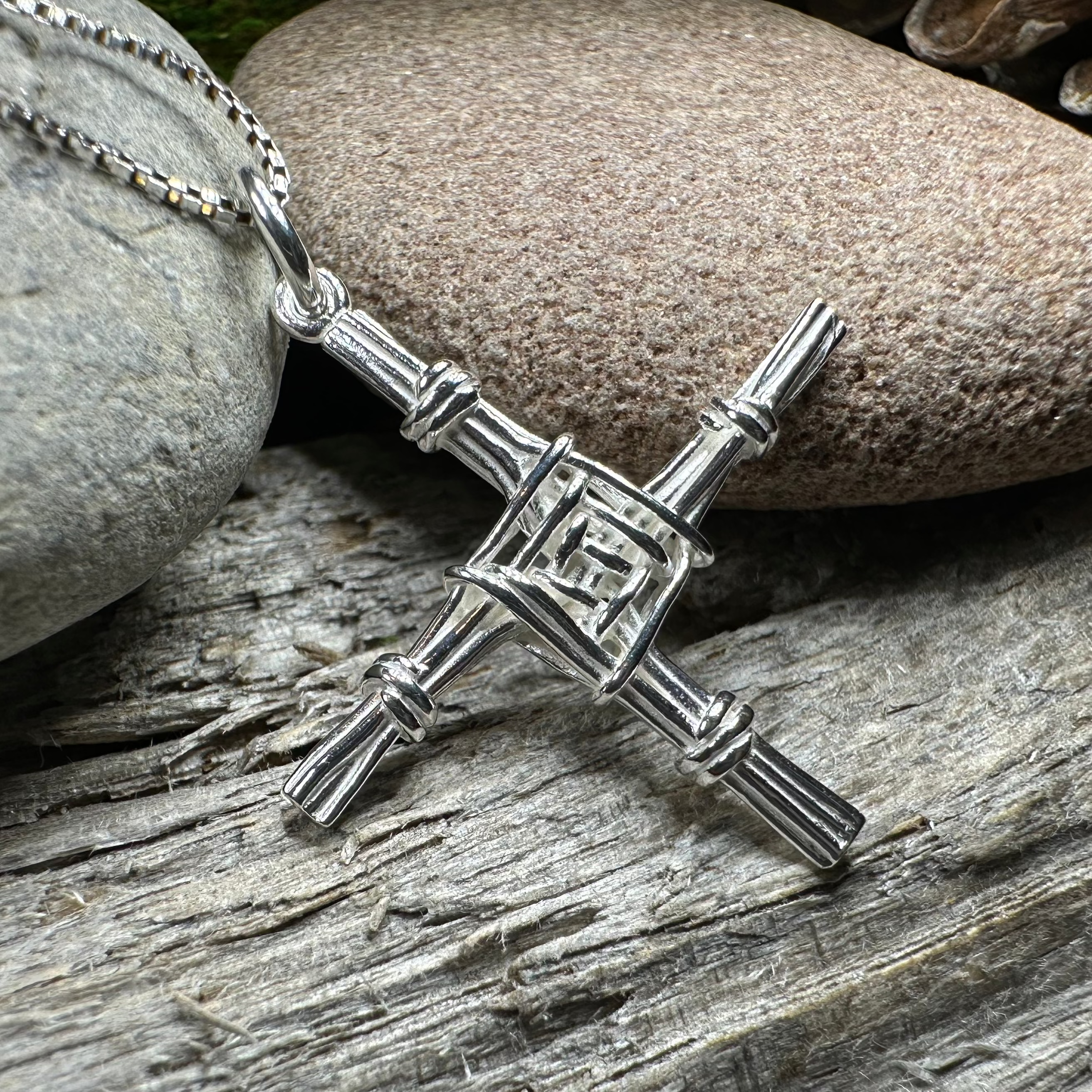 Kildare Irish Saint Brigid's Cross Necklace - Made in Ireland