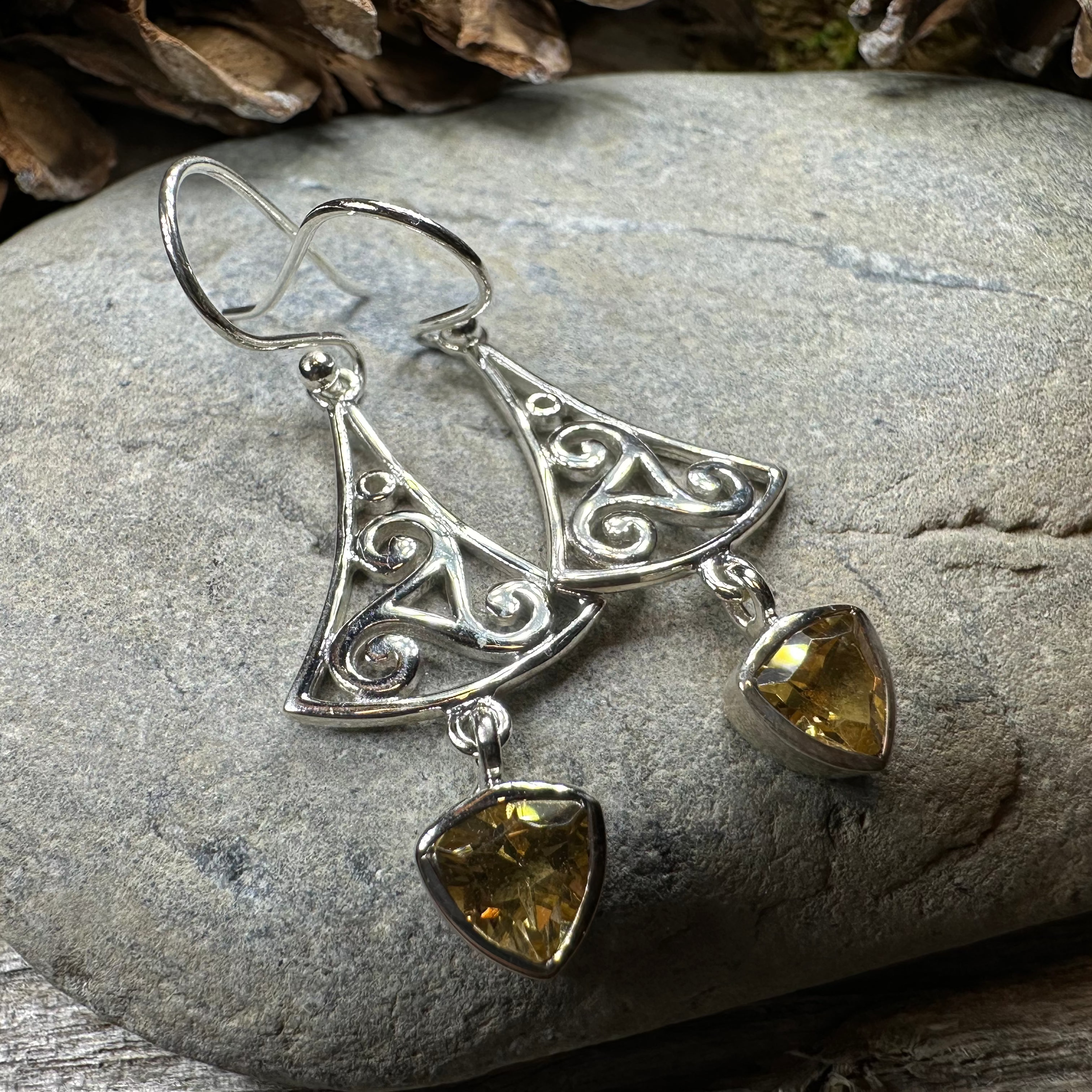 Teleri Triple Spiral Earrings