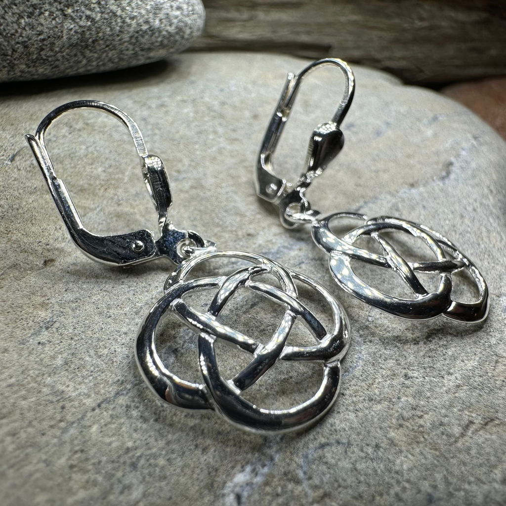 Celtic Dara Knot Leverback Earrings - Made in Ireland