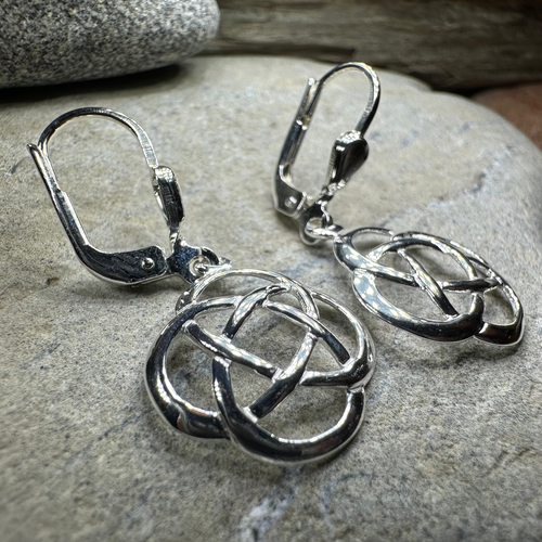 Celtic Dara Knot Leverback Earrings - Made in Ireland