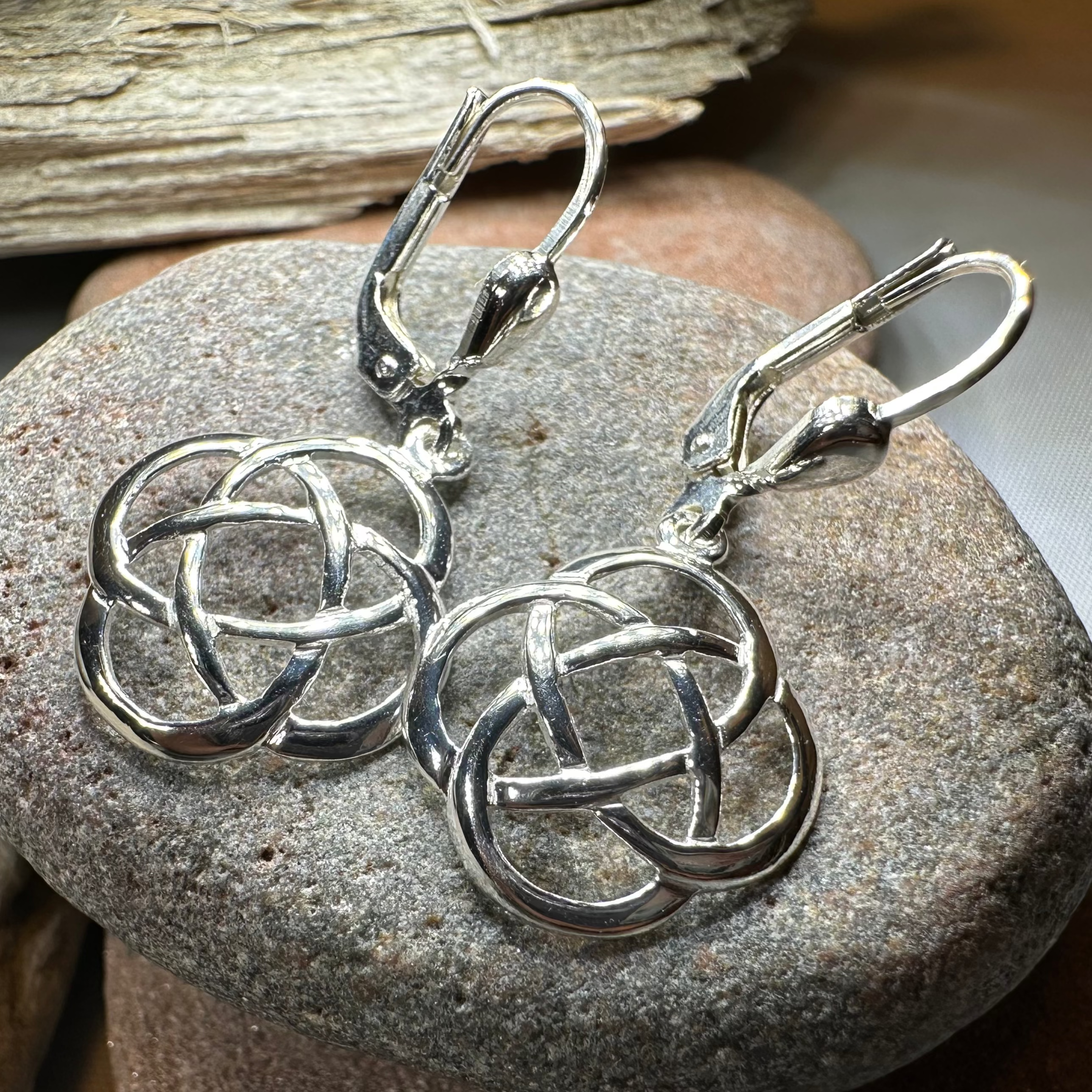 Celtic Dara Knot Leverback Earrings - Made in Ireland