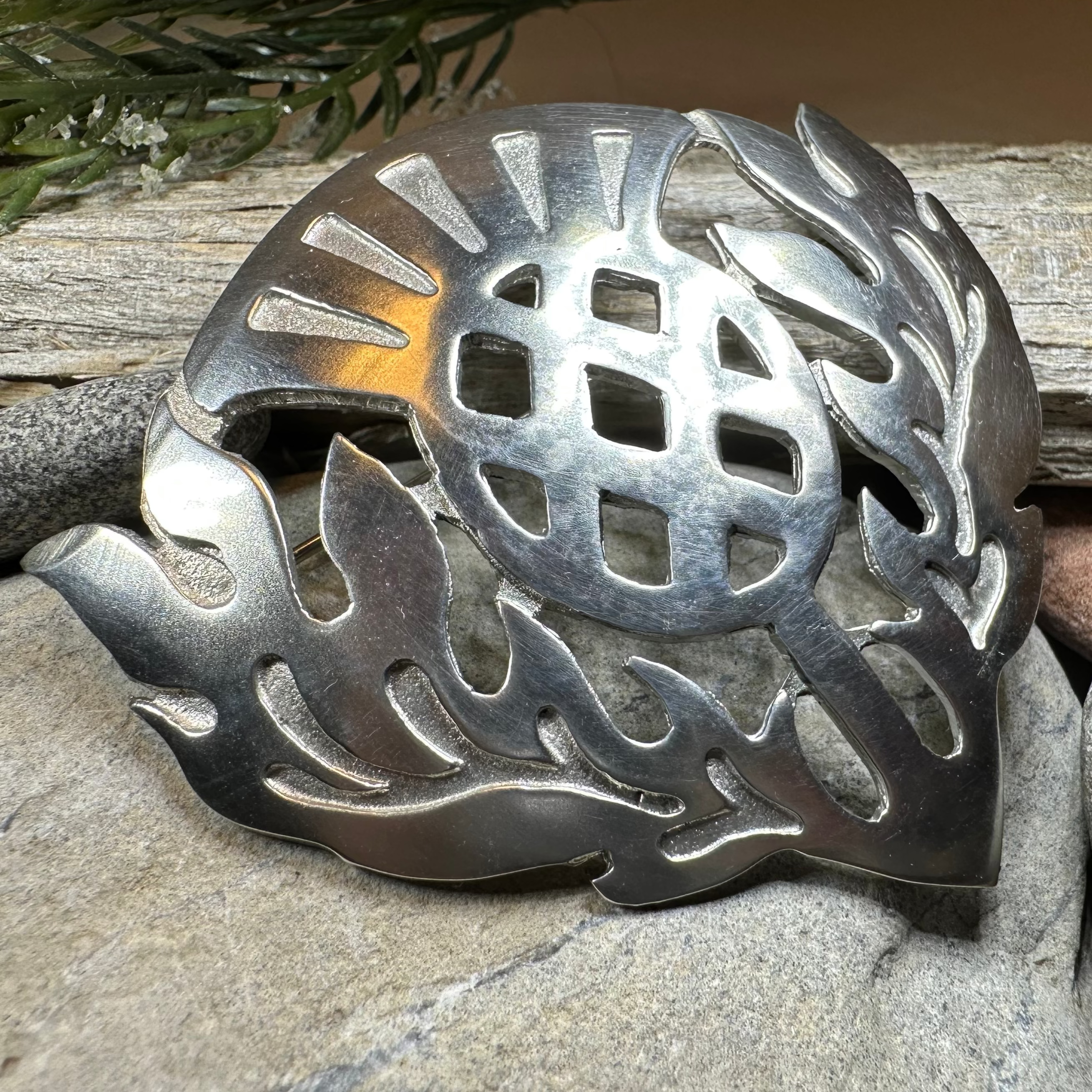 Large Scottish Thistle Brooch - Handmade in Scotland