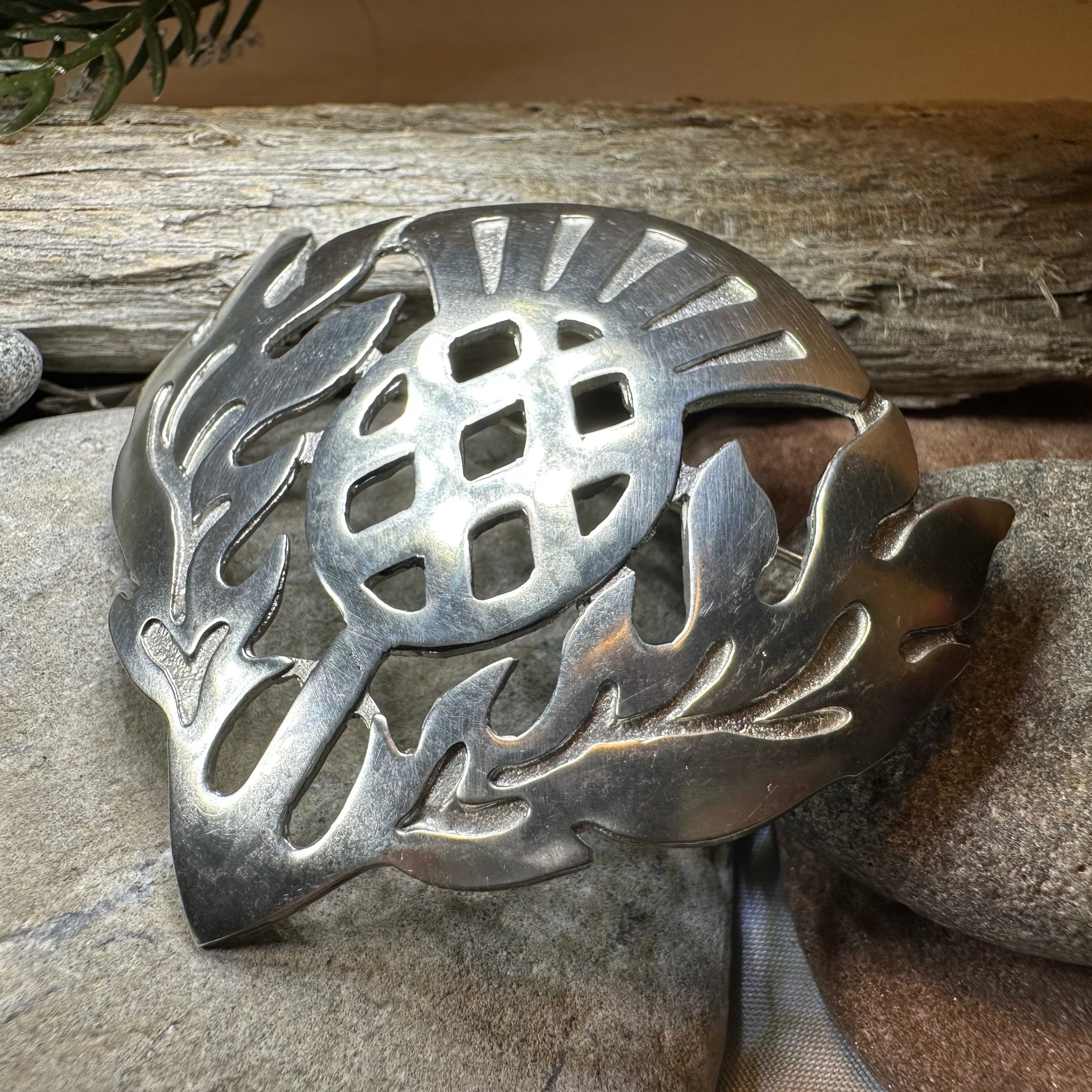 Large Scottish Thistle Brooch - Handmade in Scotland
