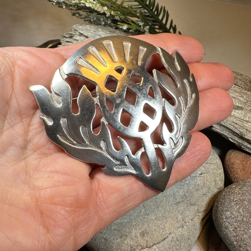Large Scottish Thistle Brooch - Handmade in Scotland