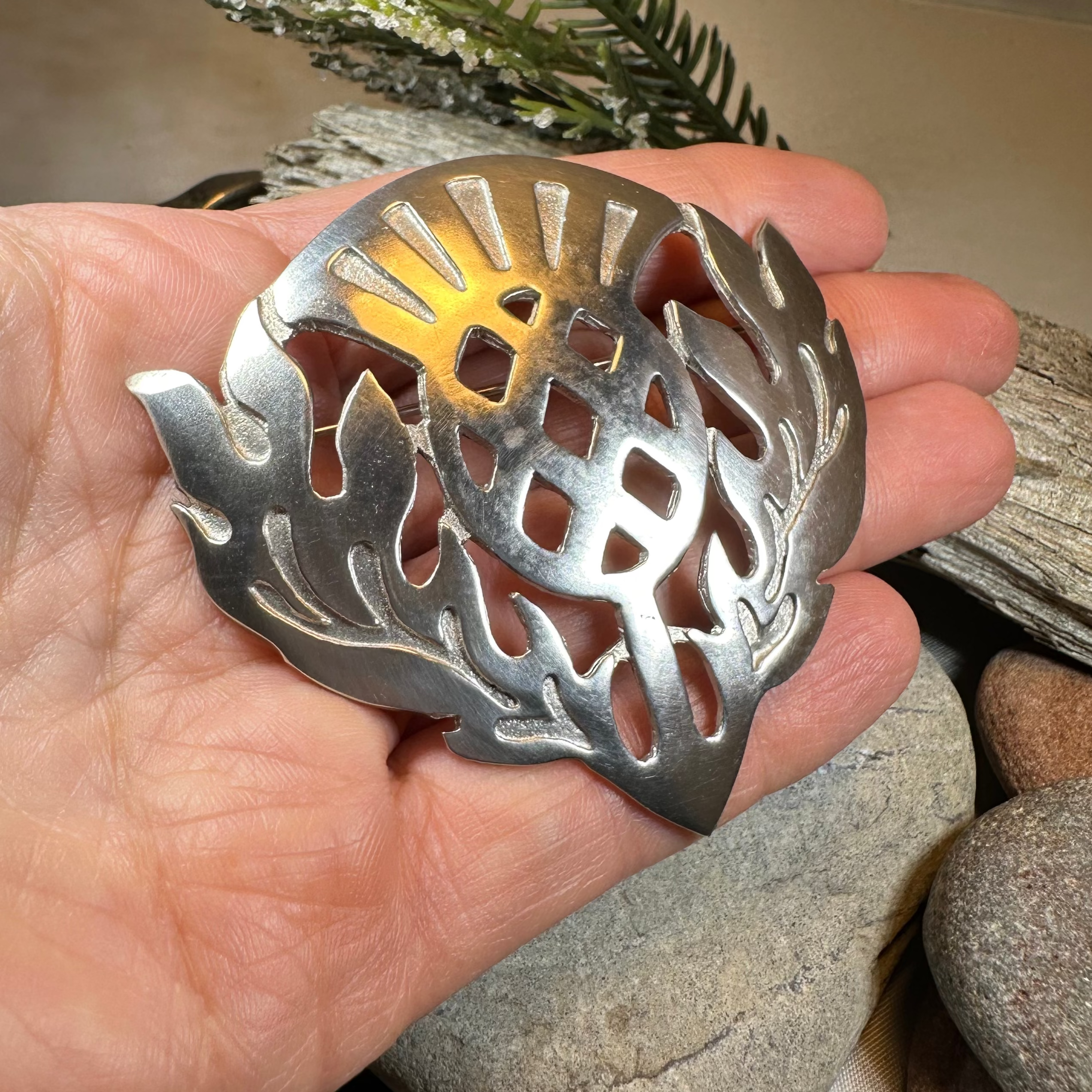 Large Scottish Thistle Brooch - Handmade in Scotland