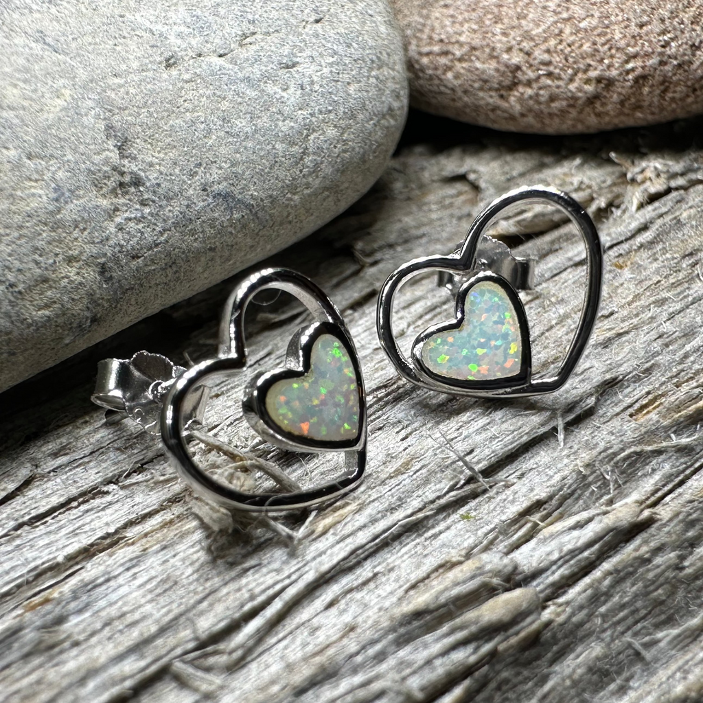 Double Heart Stud Earrings