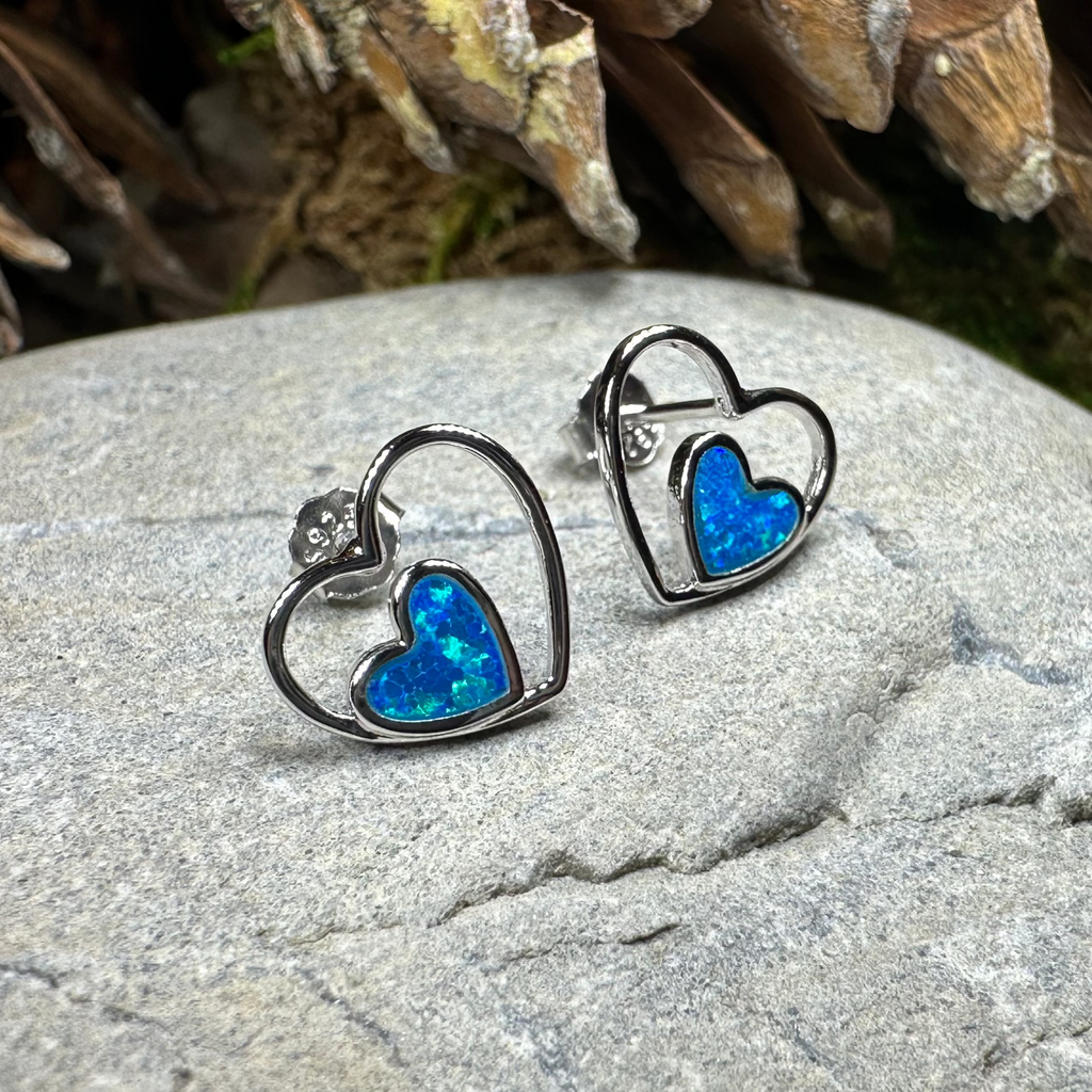 Double Heart Stud Earrings