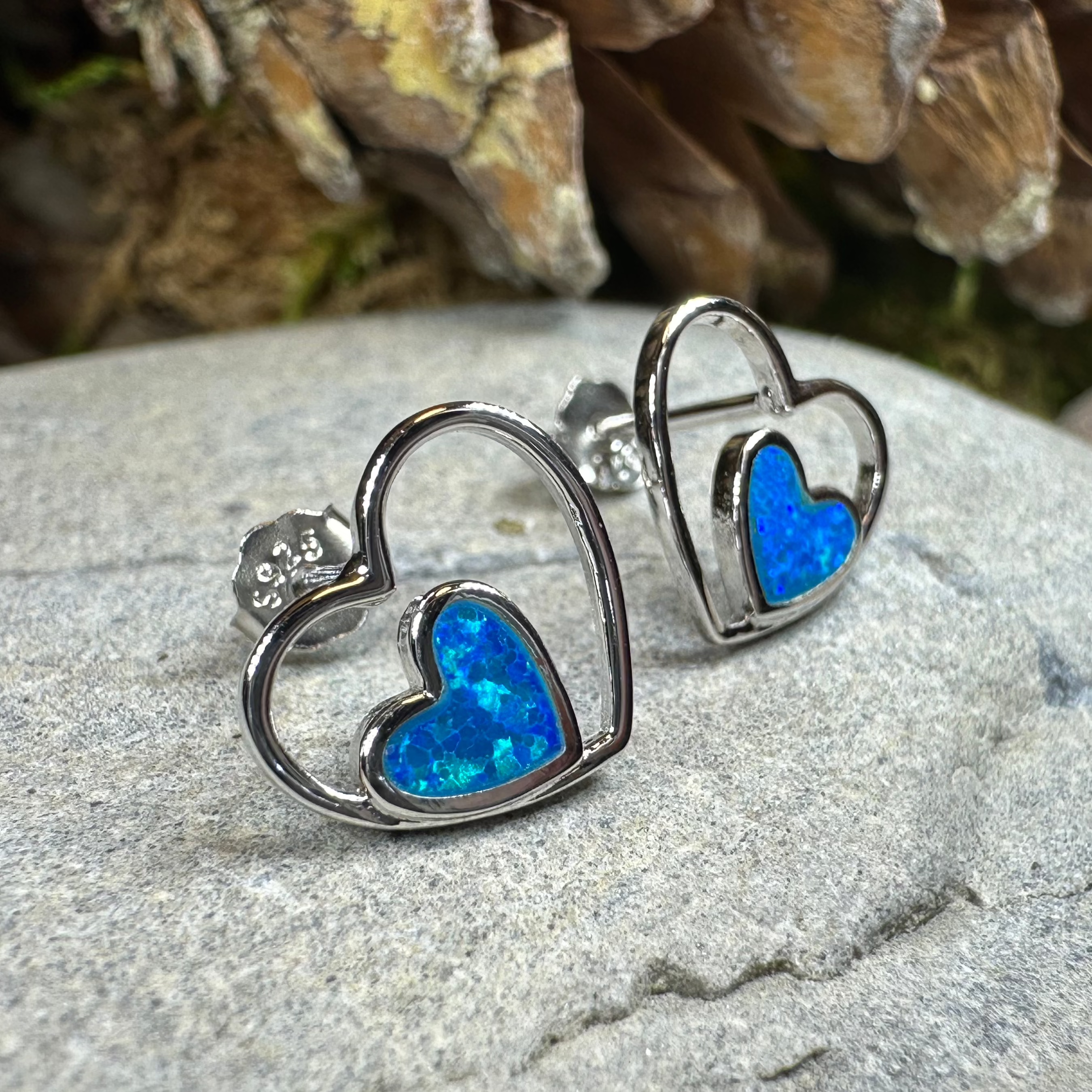 Double Heart Stud Earrings