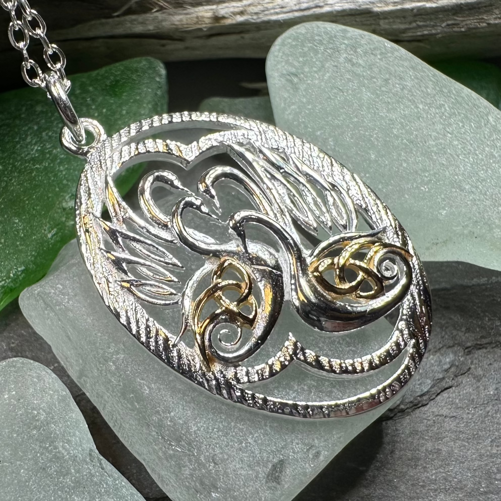 Golden Children of Lir Swan Necklace