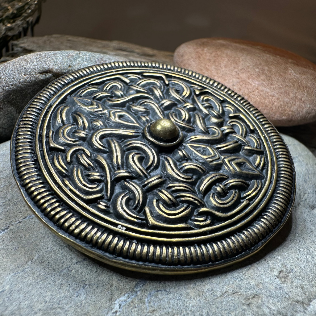 Large Sutton Hoo Celtic Brooch - Bronze Historical Reproduction Pin