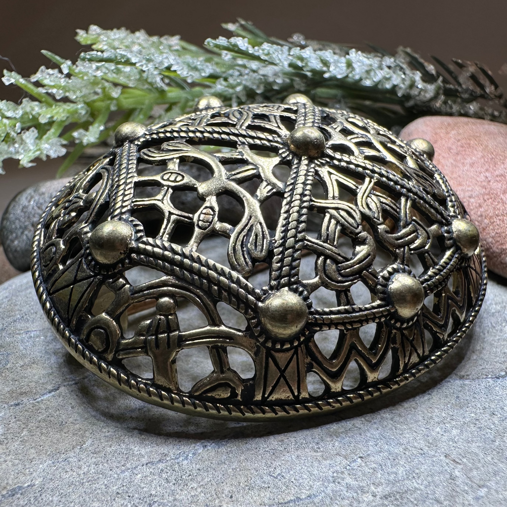 Large Akershus Viking Celtic Brooch - Bronze Historical Reproduction Pin