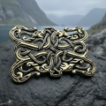 Large Gunnar Celtic Viking Brooch - Bronze Historical Reproduction Pin