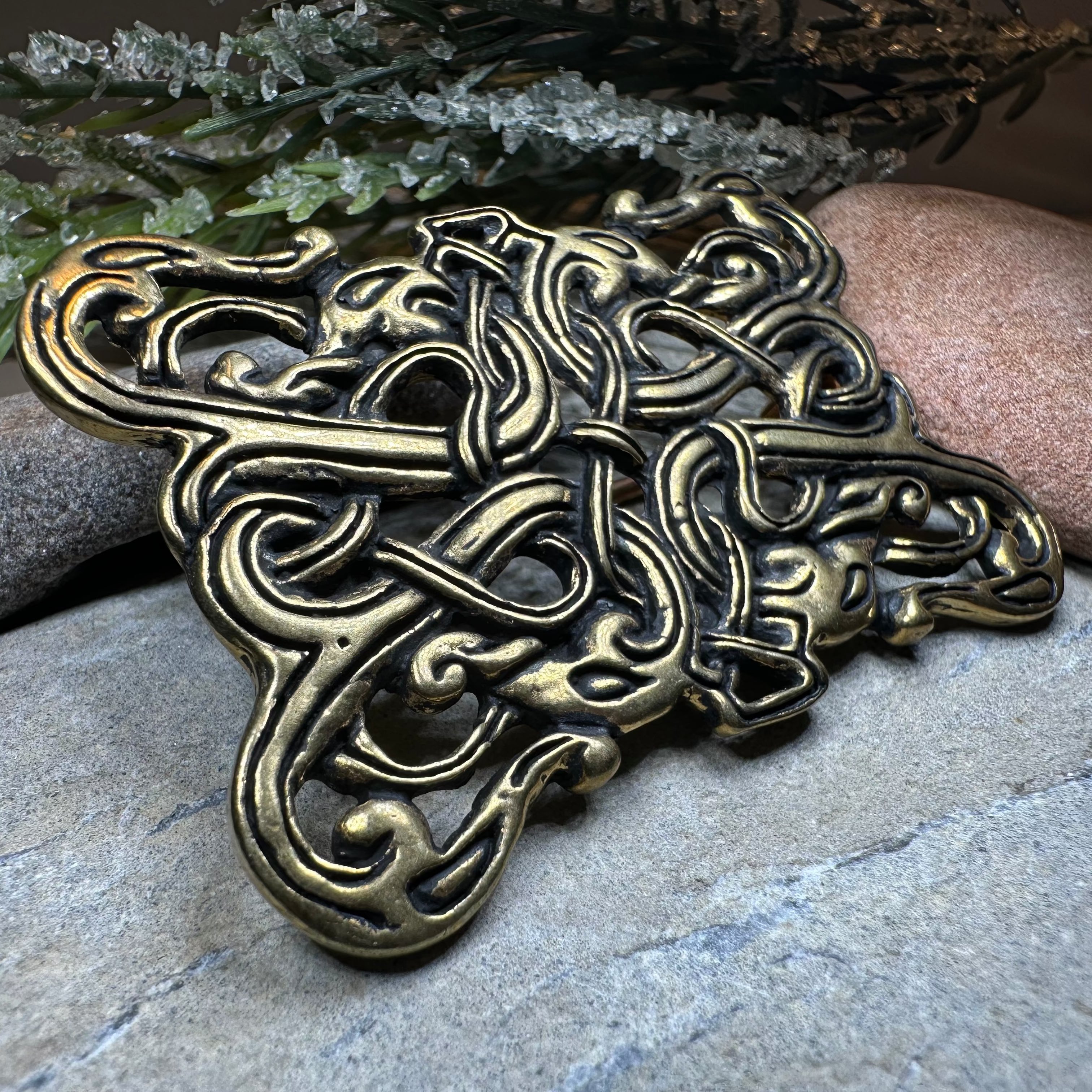 Large Gunnar Celtic Viking Brooch - Bronze Historical Reproduction Pin
