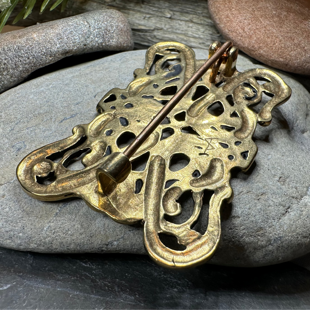 Large Gunnar Celtic Viking Brooch - Bronze Historical Reproduction Pin