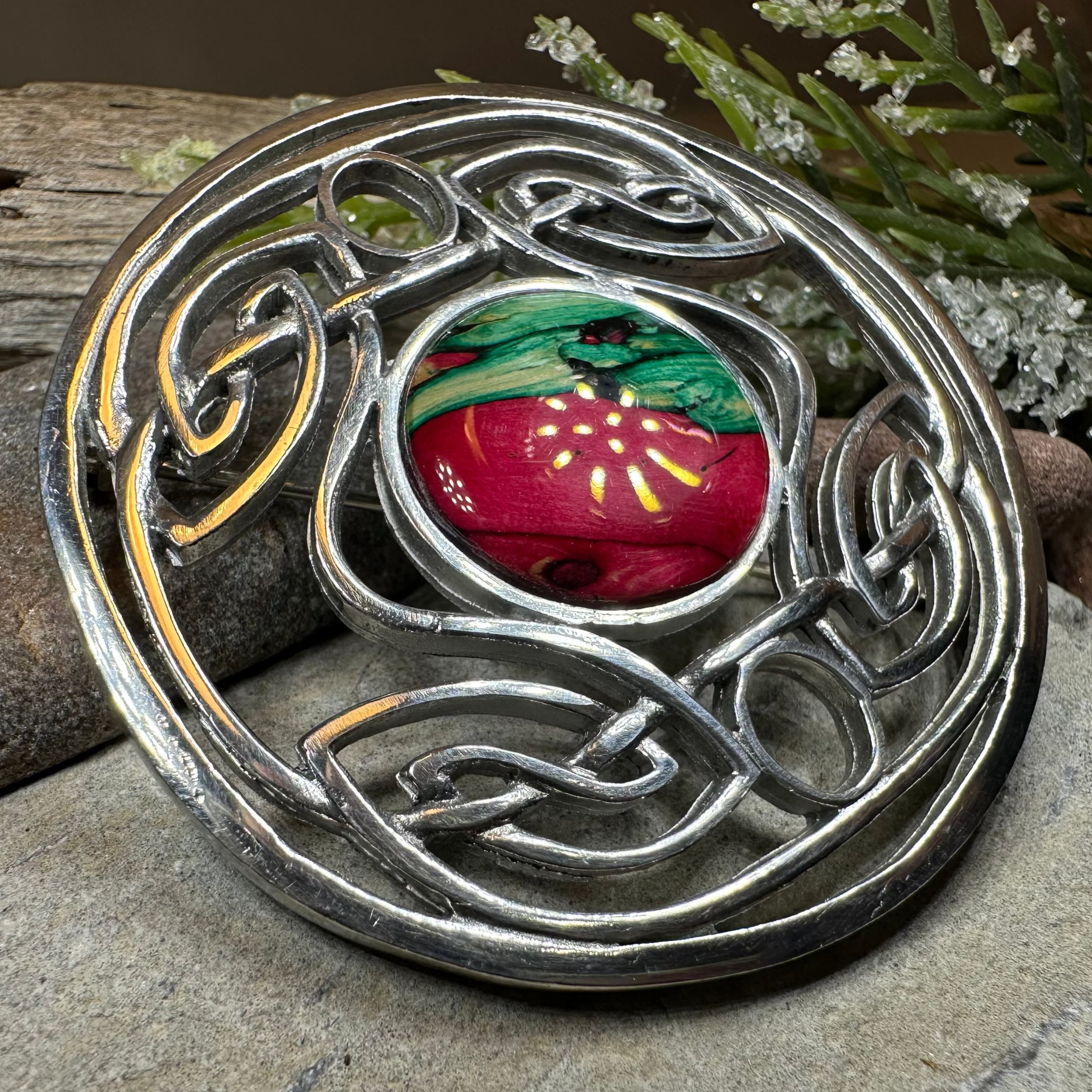 Heathergems Celtic Knot Brooch - Classic Scottish Jewelry